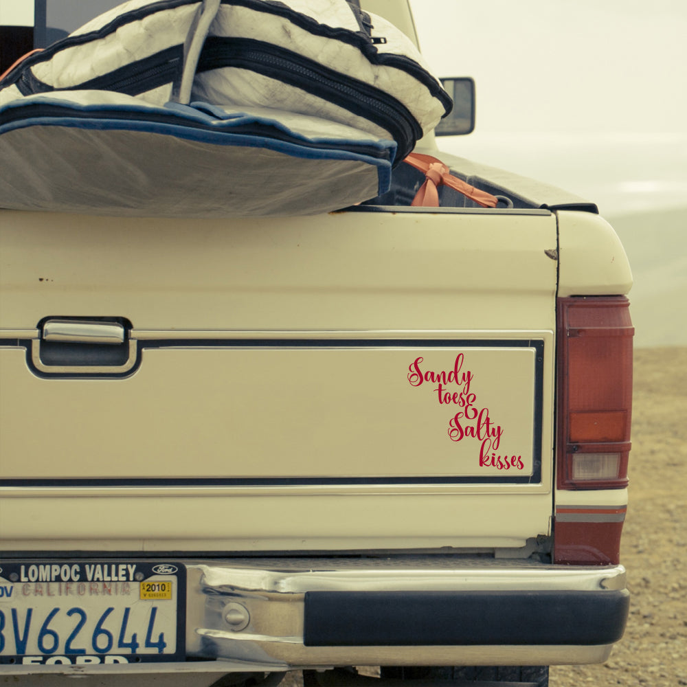 Sandy toes salty kisses | Bumper sticker