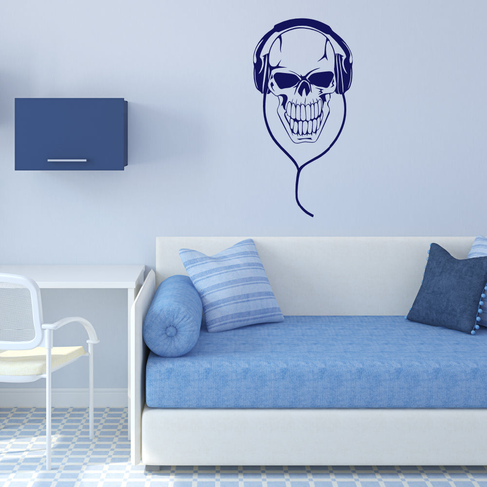 Skull with headphones | Wall decal-Wall art-Adnil Creations