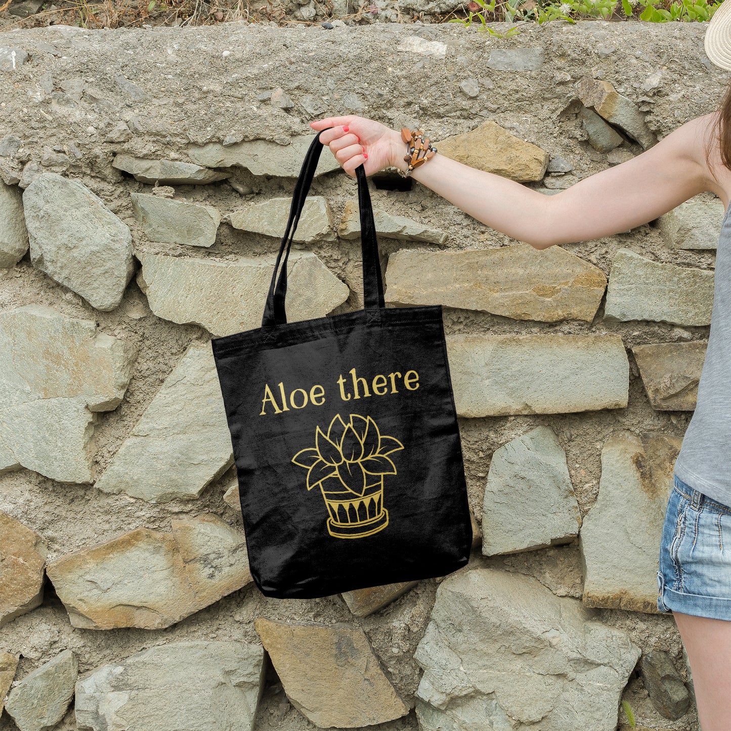 Aloe there | 100% Organic Cotton tote bag-Tote bags-Adnil Creations