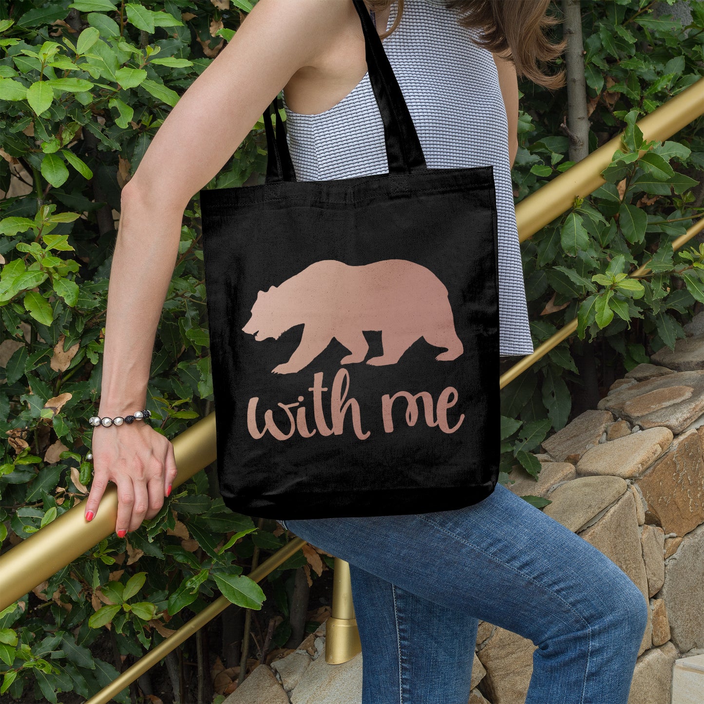 Bear with me | 100% Organic Cotton tote bag-Tote bags-Adnil Creations