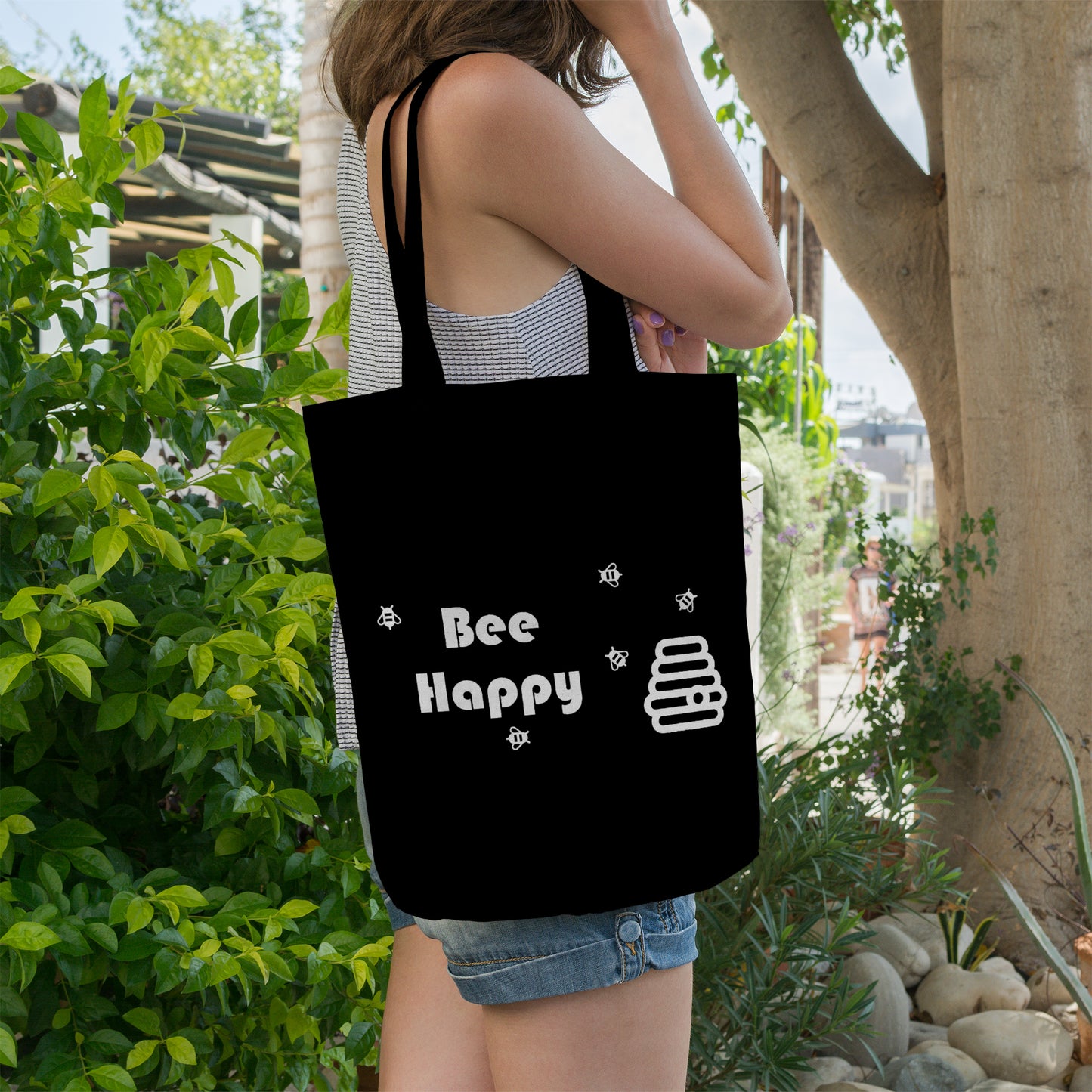 Bee happy | 100% Organic Cotton tote bag