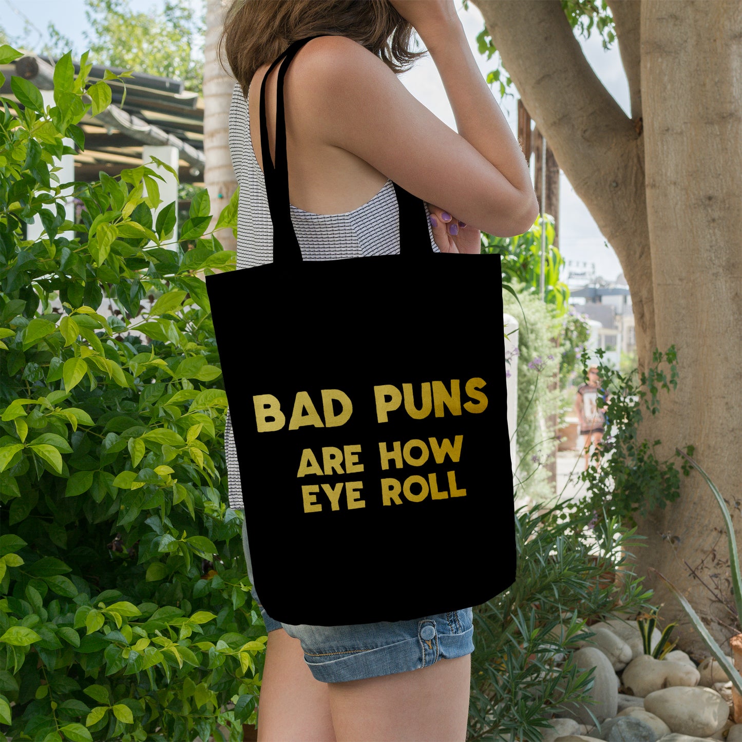 Bad puns are how eye roll | 100% Organic Cotton tote bag-Tote bags-Adnil Creations
