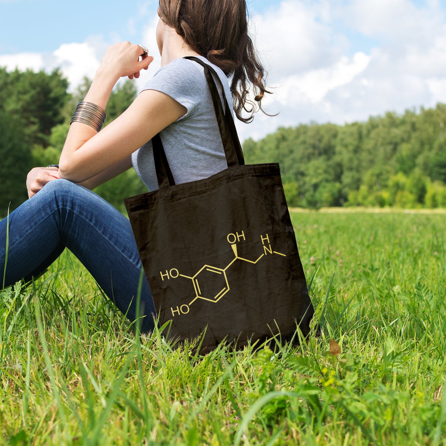Adrenaline molecule | 100% Organic Cotton tote bag-Tote bags-Adnil Creations