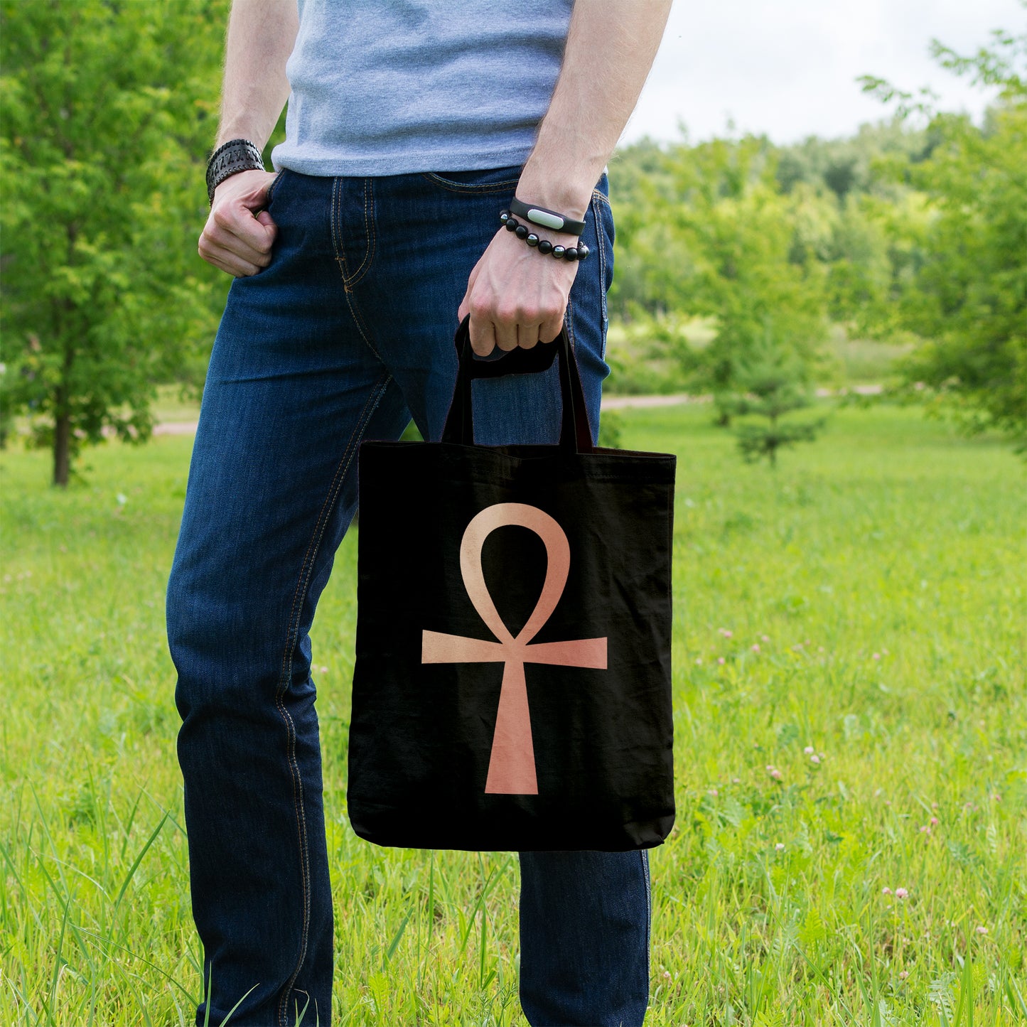 Ankh Egyptian symbol | 100% Organic Cotton tote bag-Tote bags-Adnil Creations