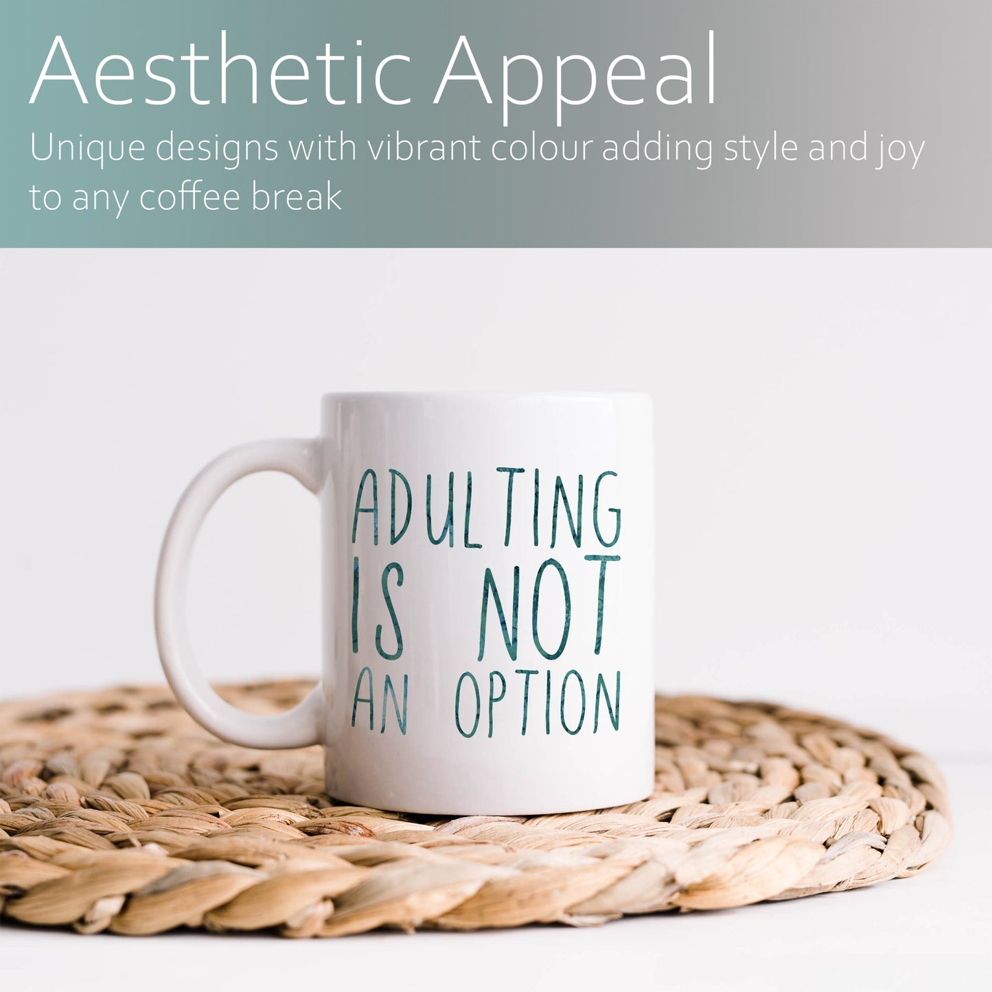 Adulting is not an option | Ceramic mug-Ceramic mug-Adnil Creations