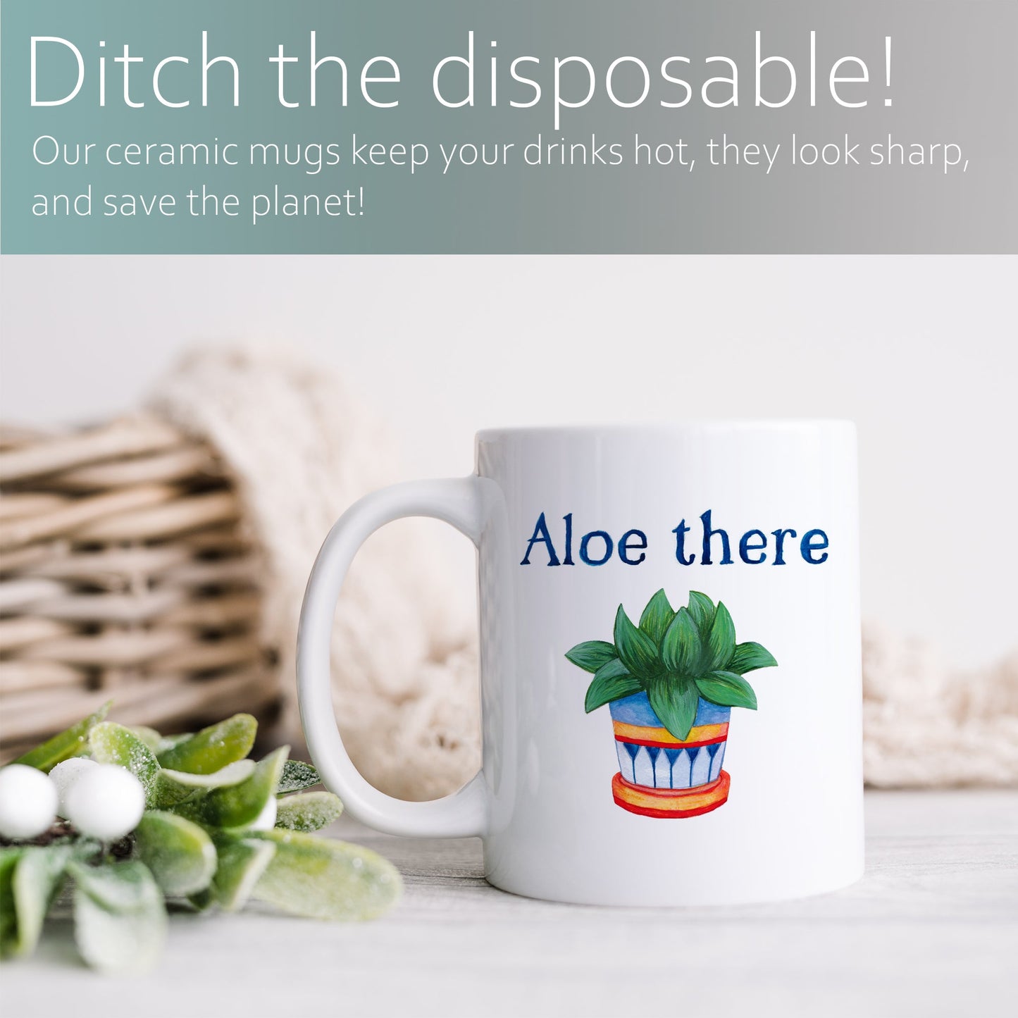 Aloe there | Ceramic mug-Ceramic mug-Adnil Creations