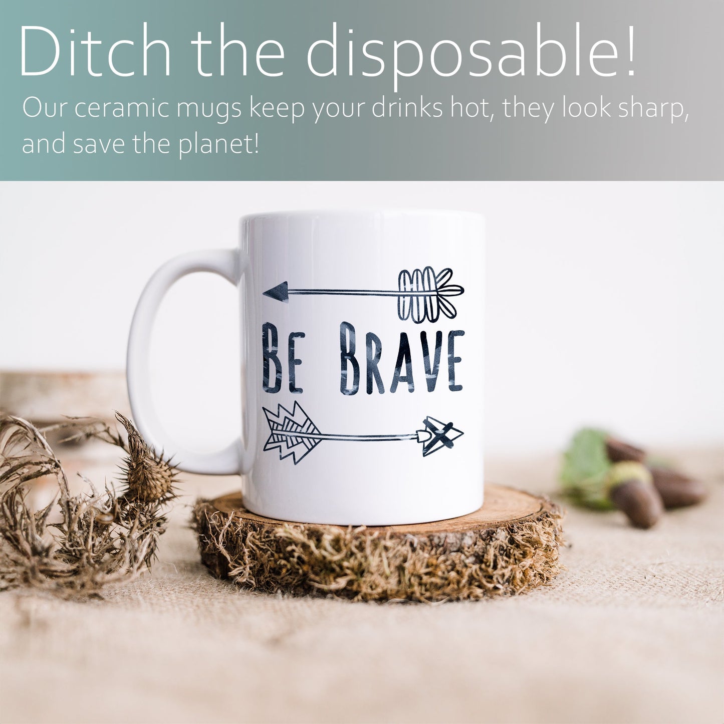 Be brave | Ceramic mug-Ceramic mug-Adnil Creations