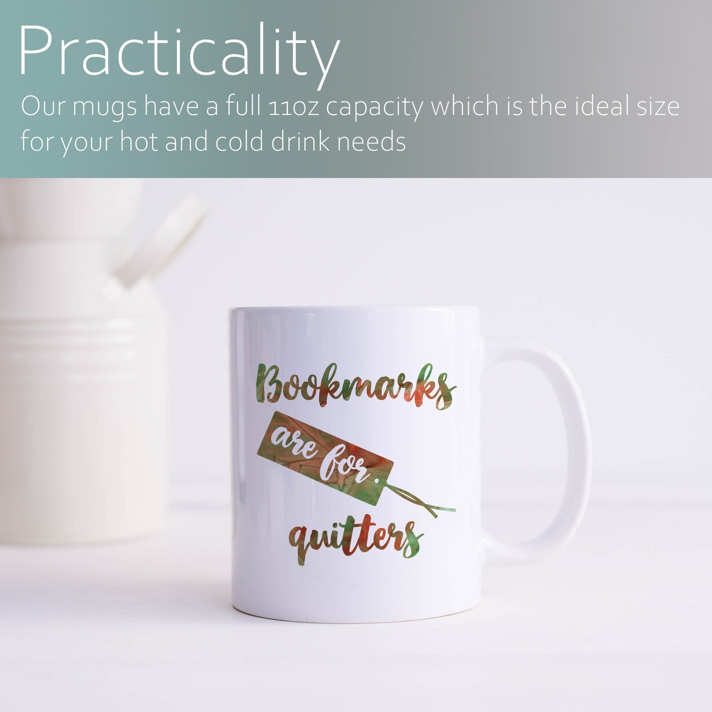 Bookmarks are for quitters | Ceramic mug-Ceramic mug-Adnil Creations