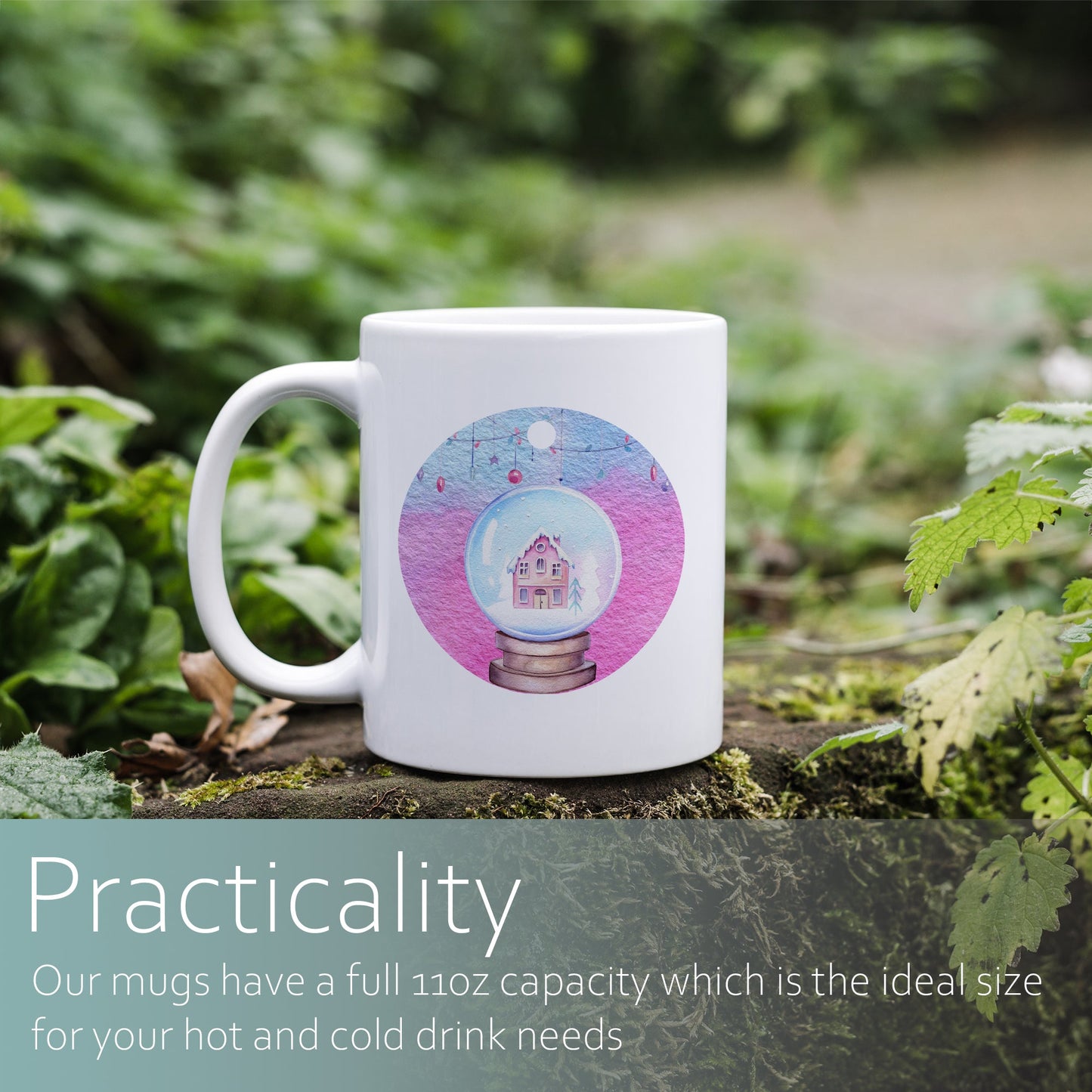 Christmas snow globe | Ceramic mug-Ceramic mug-Adnil Creations