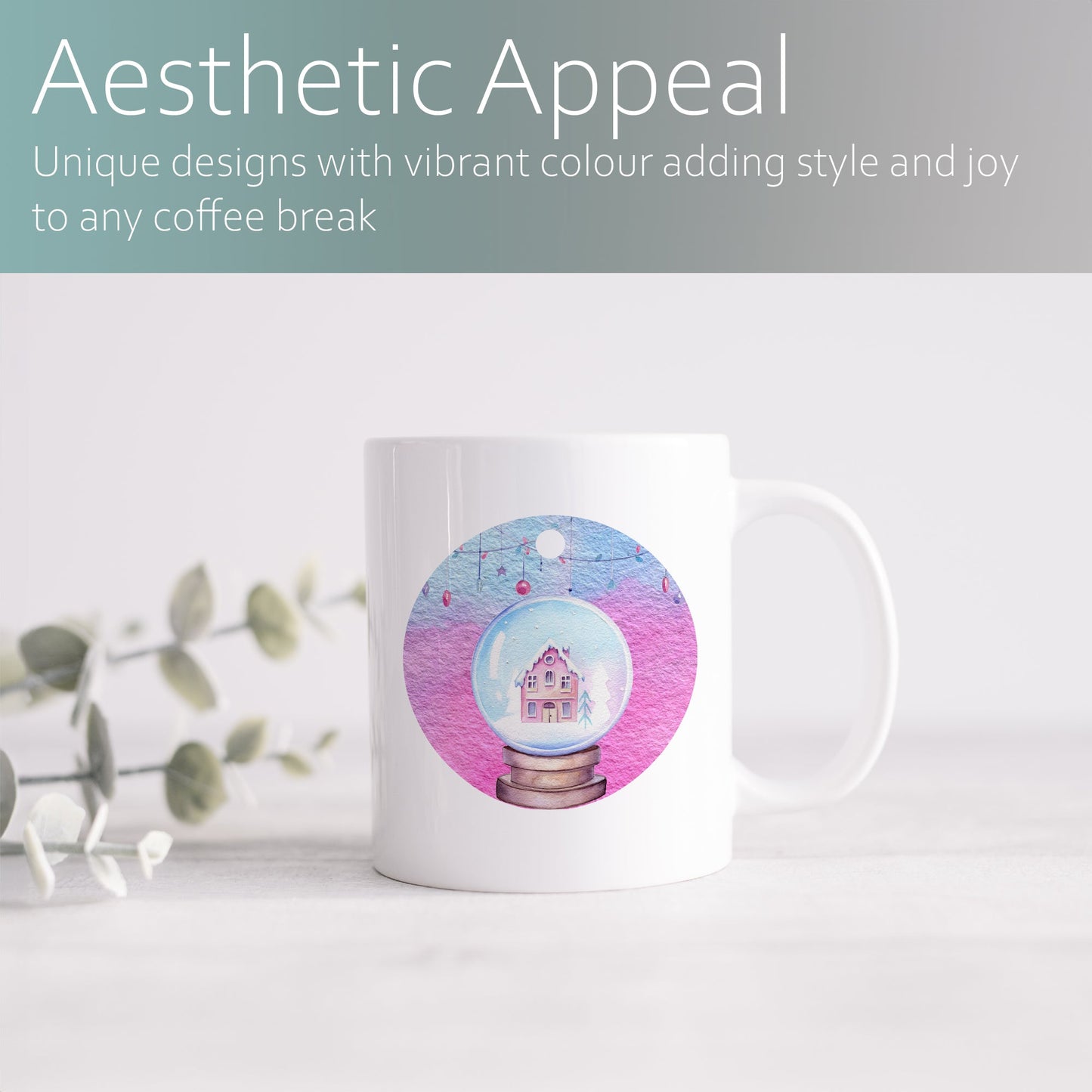 Christmas snow globe | Ceramic mug-Ceramic mug-Adnil Creations