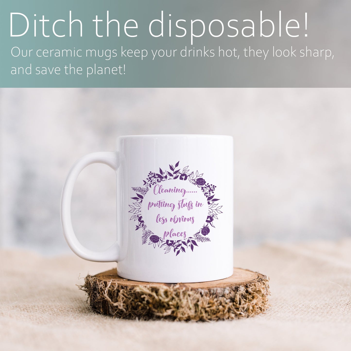 Cleaning: Putting stuff in less obvious places | Ceramic mug-Ceramic mug-Adnil Creations