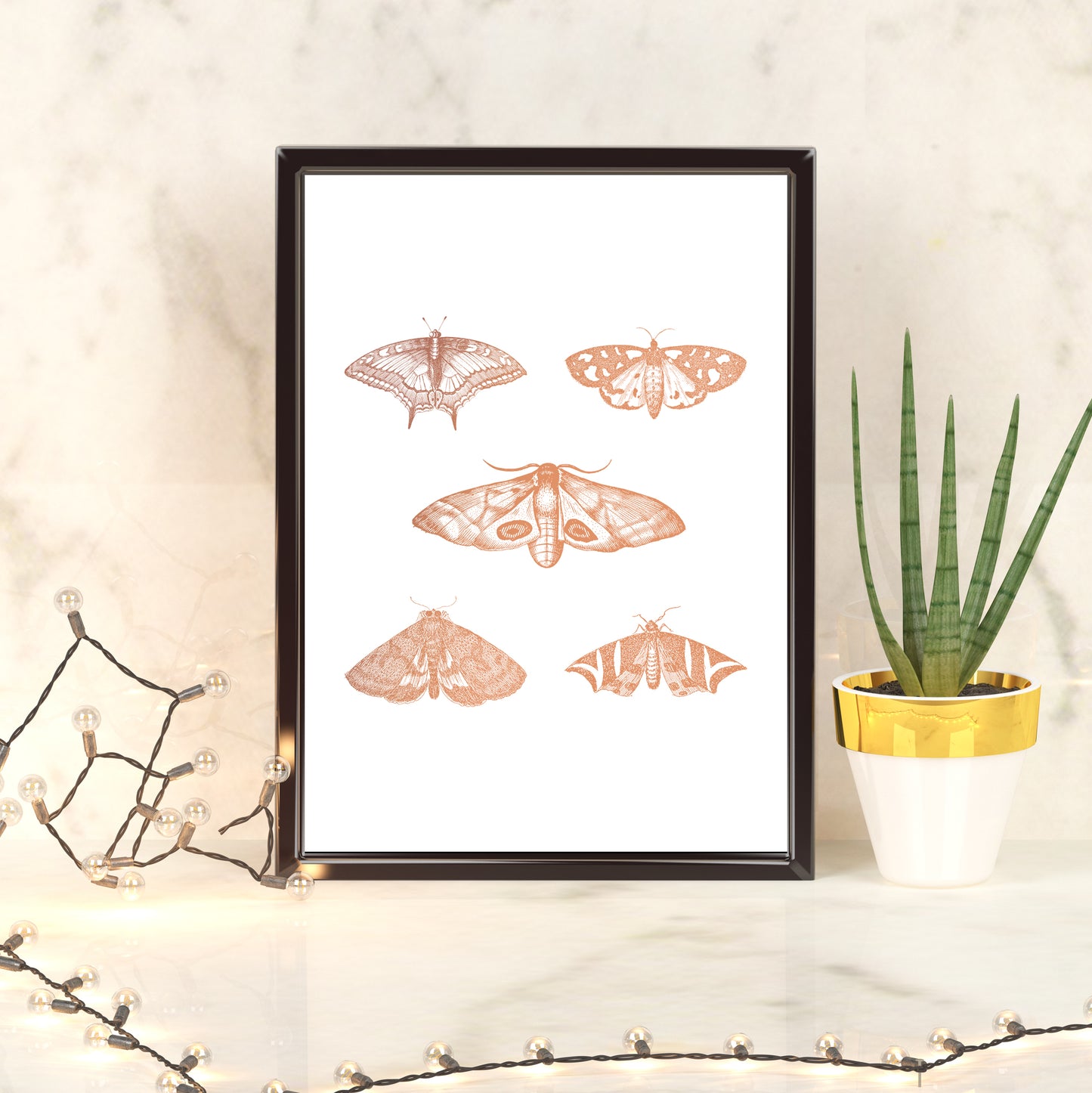 Gothic Moths | A4 Foil Art Print
