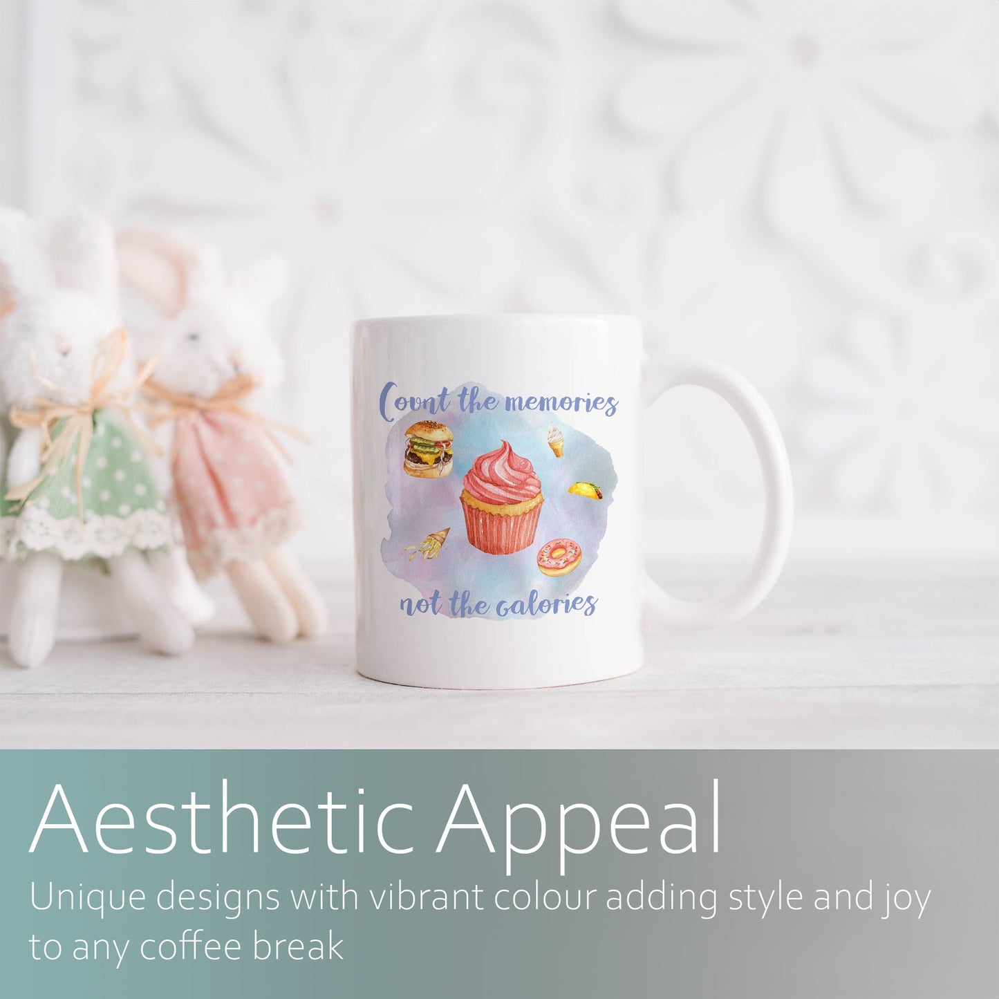 Count the memories not the calories | Ceramic mug-Ceramic mug-Adnil Creations