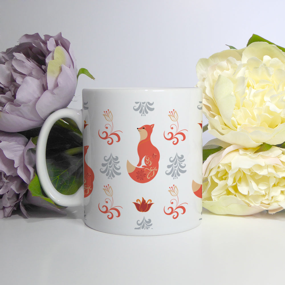 Cute fox pattern | Ceramic mug - Adnil Creations