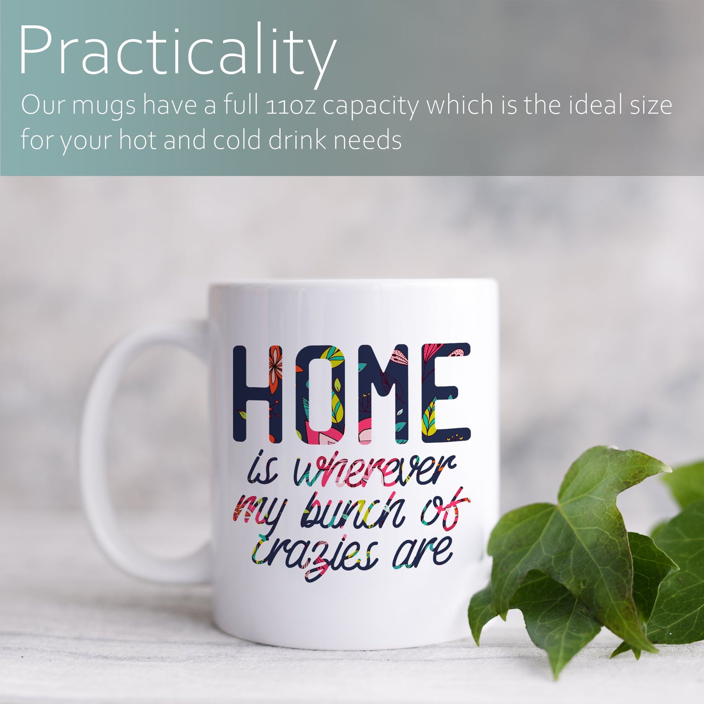 Home is wherever my bunch of crazies are | Ceramic mug-Ceramic mug-Adnil Creations