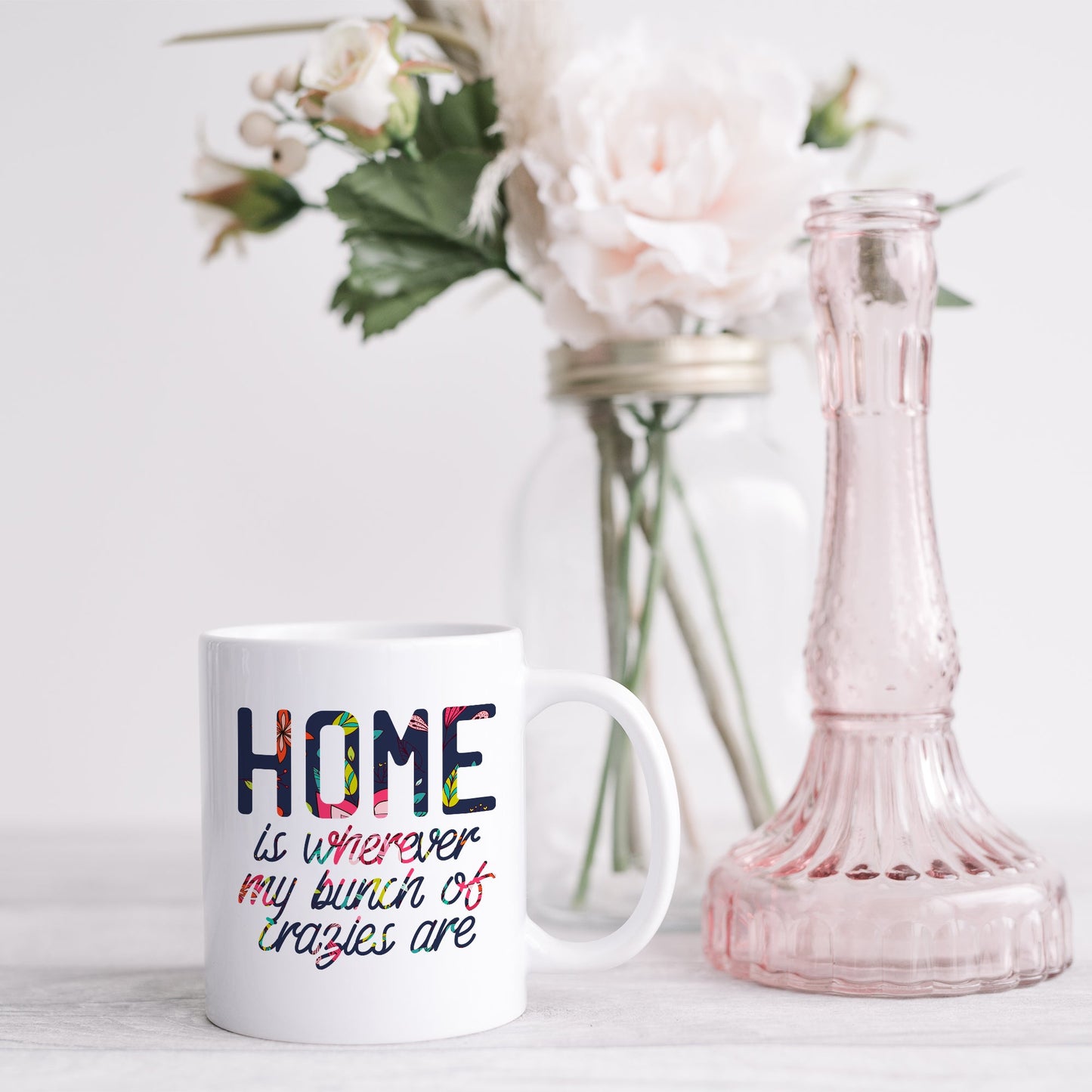 Home is wherever my bunch of crazies are | Ceramic mug-Ceramic mug-Adnil Creations