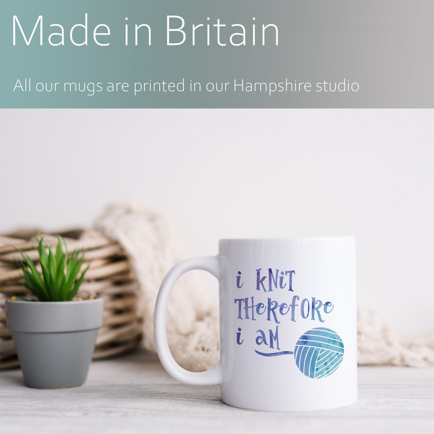 I knit therefore I am | Ceramic mug-Ceramic mug-Adnil Creations