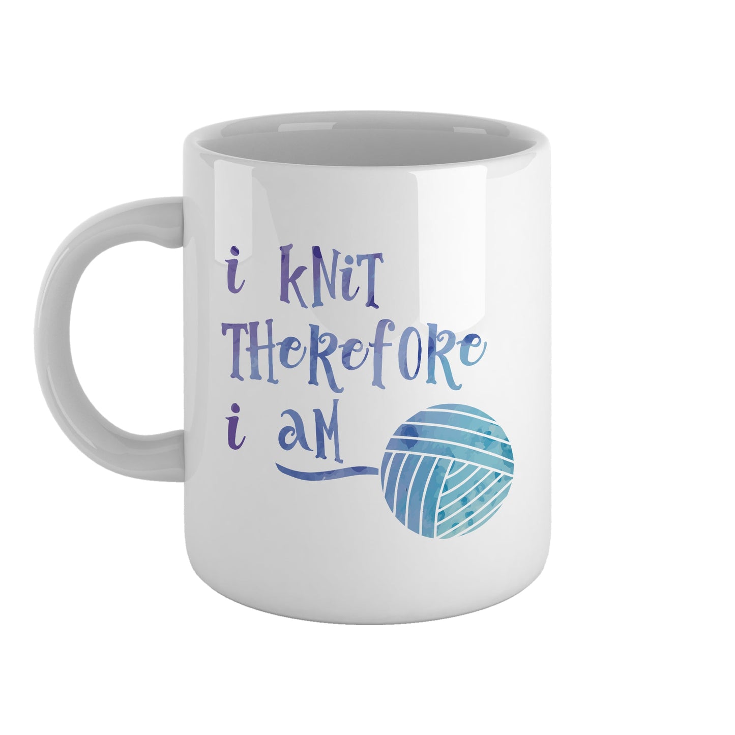 I knit therefore I am | Ceramic mug-Ceramic mug-Adnil Creations