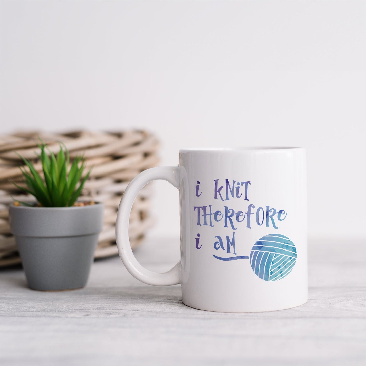 I knit therefore I am | Ceramic mug-Ceramic mug-Adnil Creations