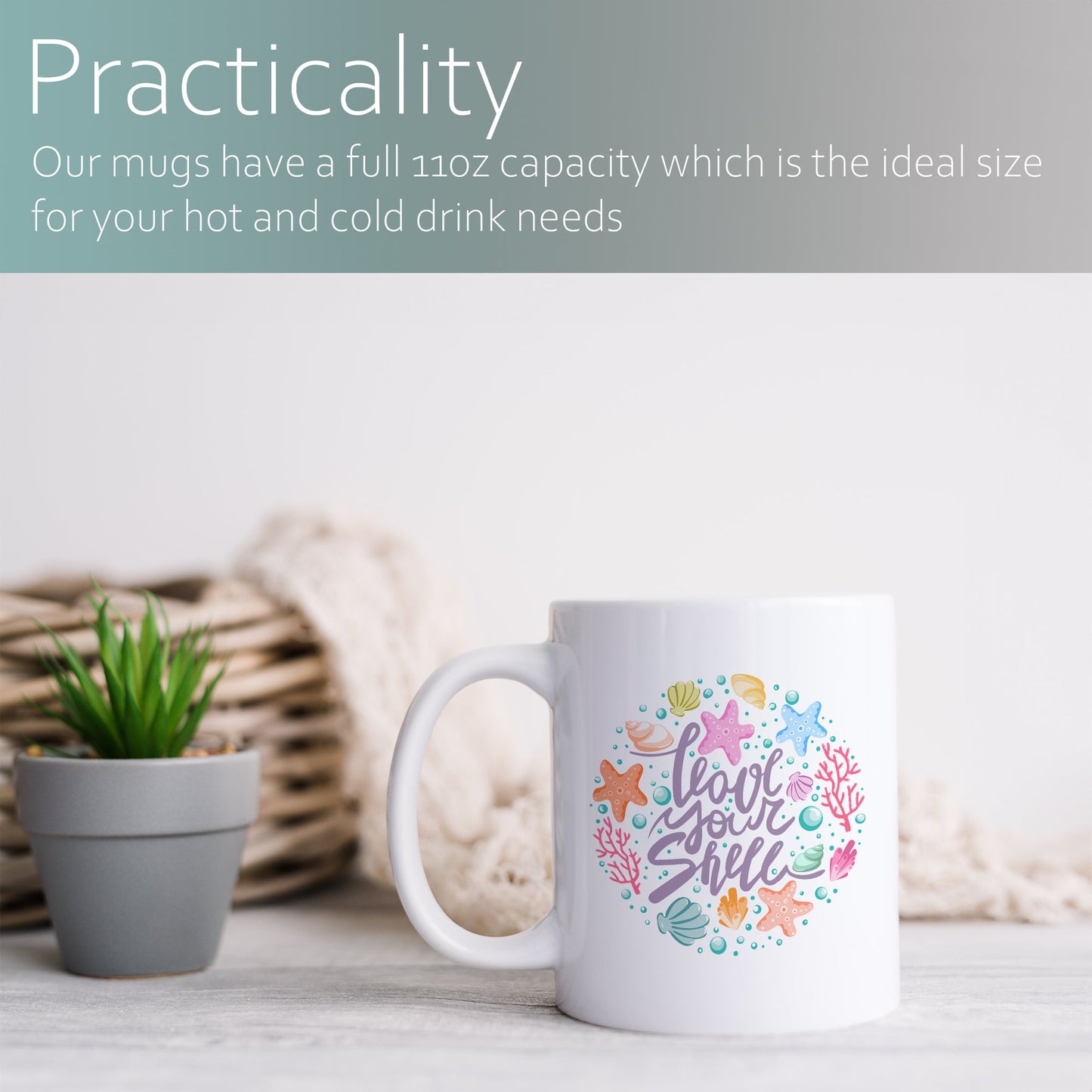 Love your shell | Ceramic mug-Ceramic mug-Adnil Creations