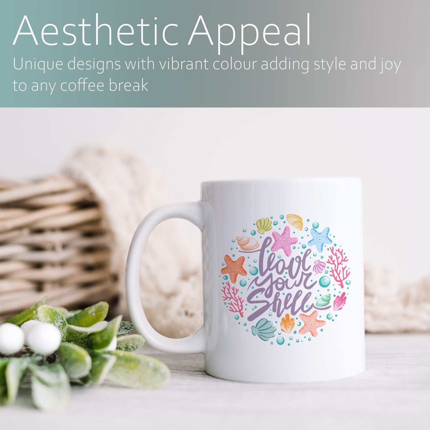 Love your shell | Ceramic mug-Ceramic mug-Adnil Creations
