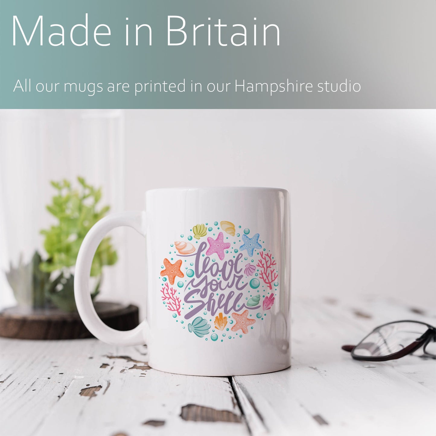 Love your shell | Ceramic mug-Ceramic mug-Adnil Creations