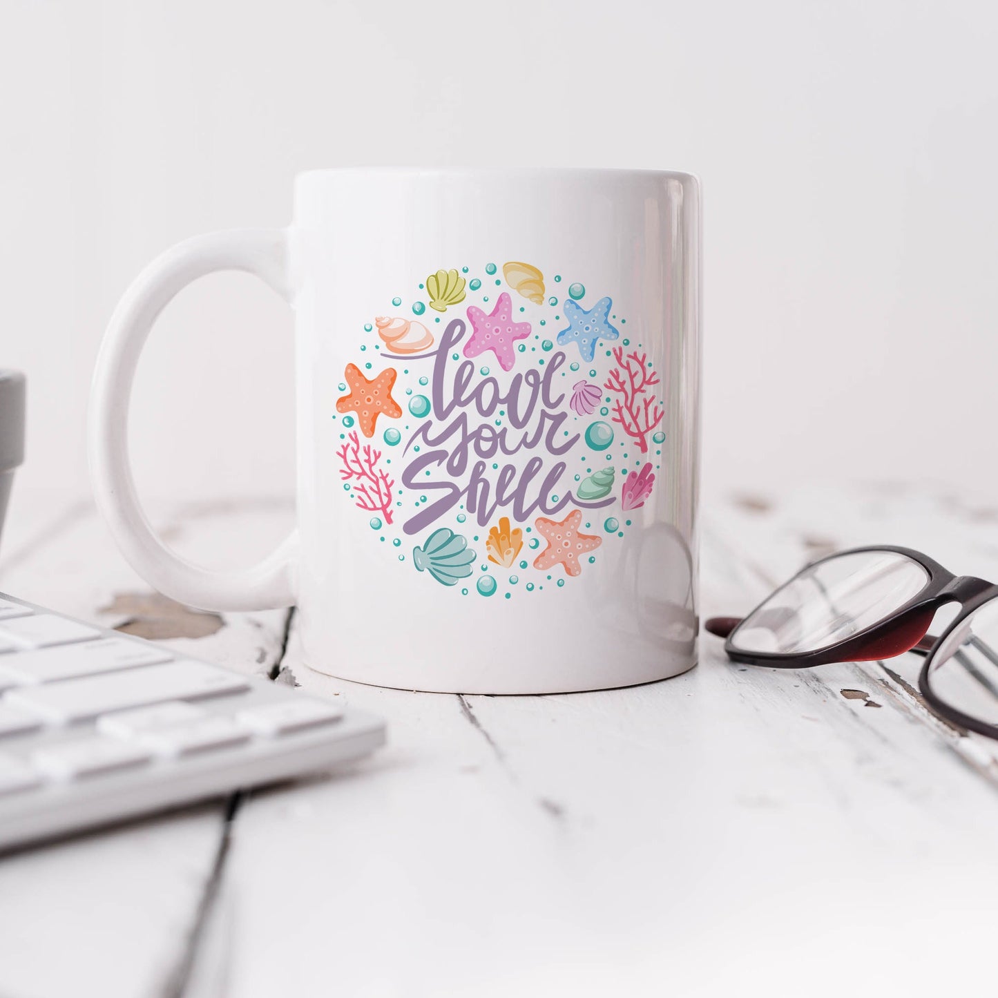 Love your shell | Ceramic mug-Ceramic mug-Adnil Creations
