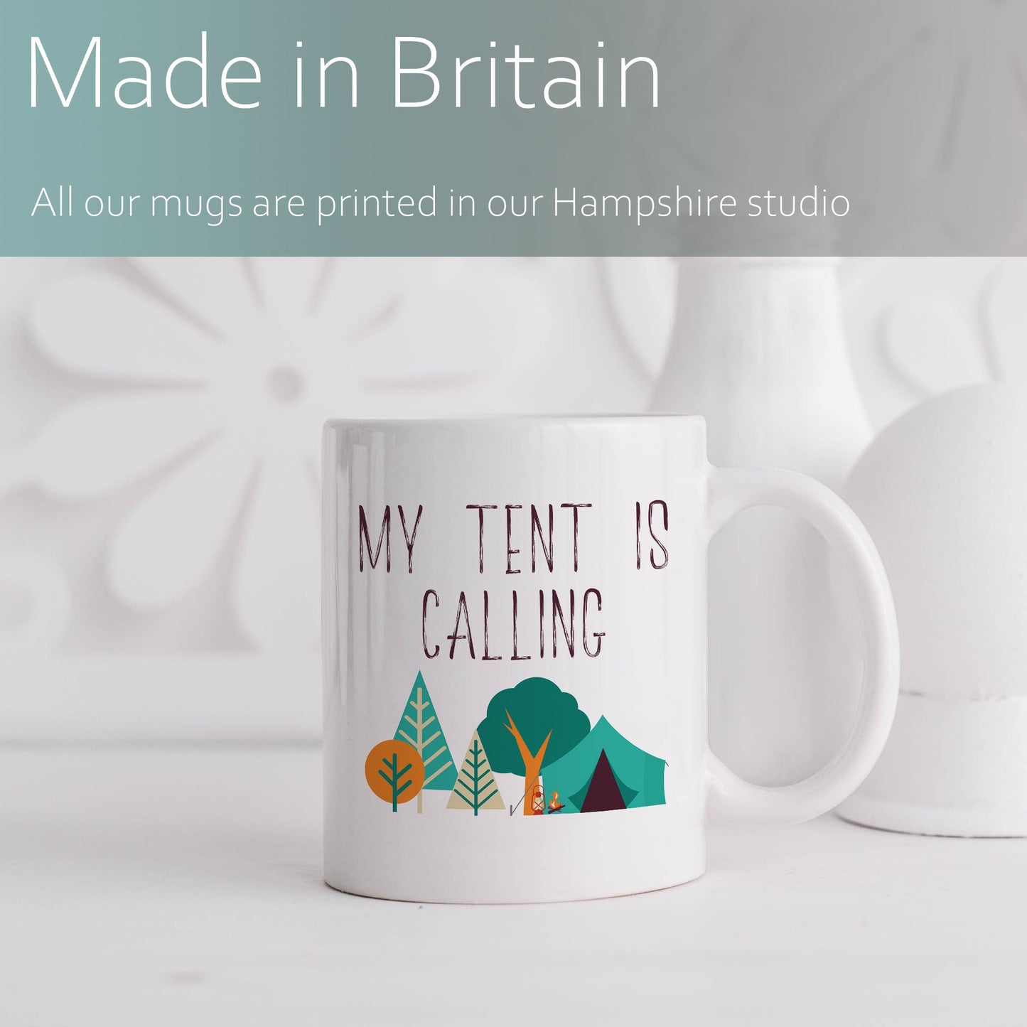My tent is calling | Ceramic mug-Ceramic mug-Adnil Creations