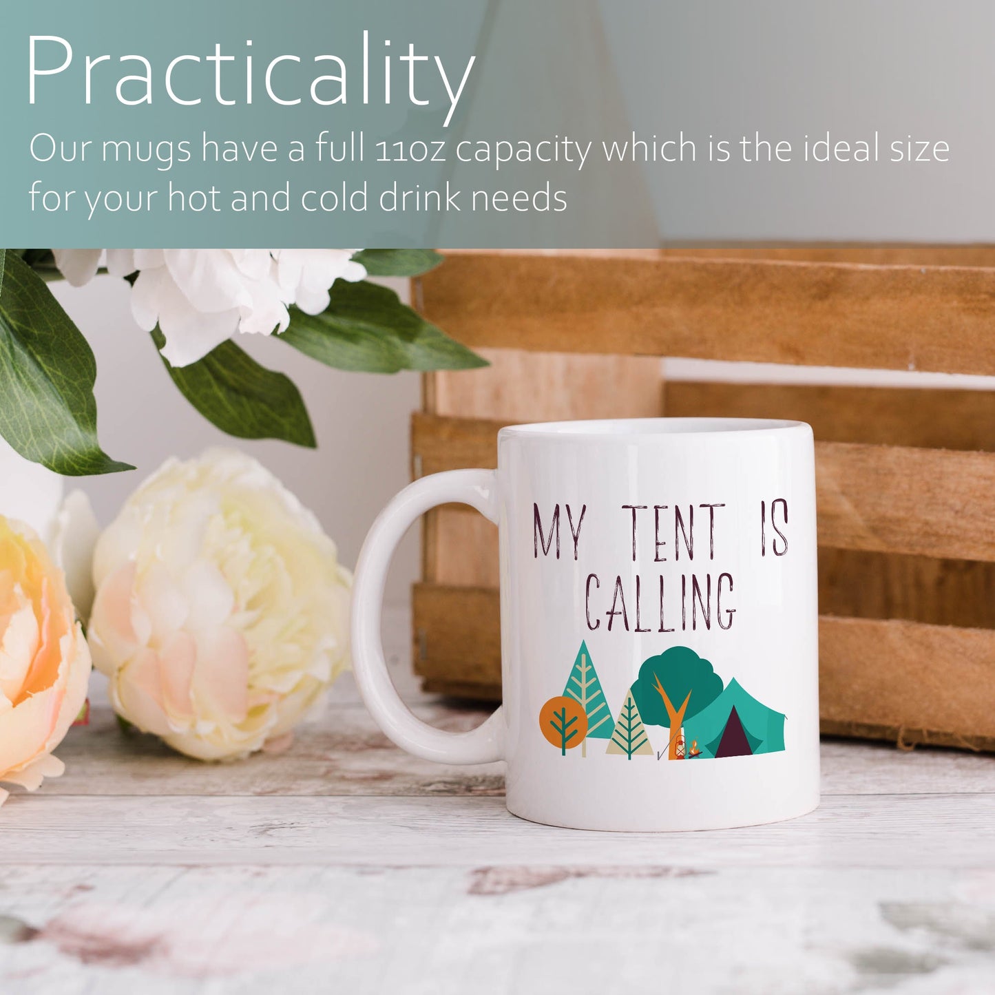My tent is calling | Ceramic mug-Ceramic mug-Adnil Creations