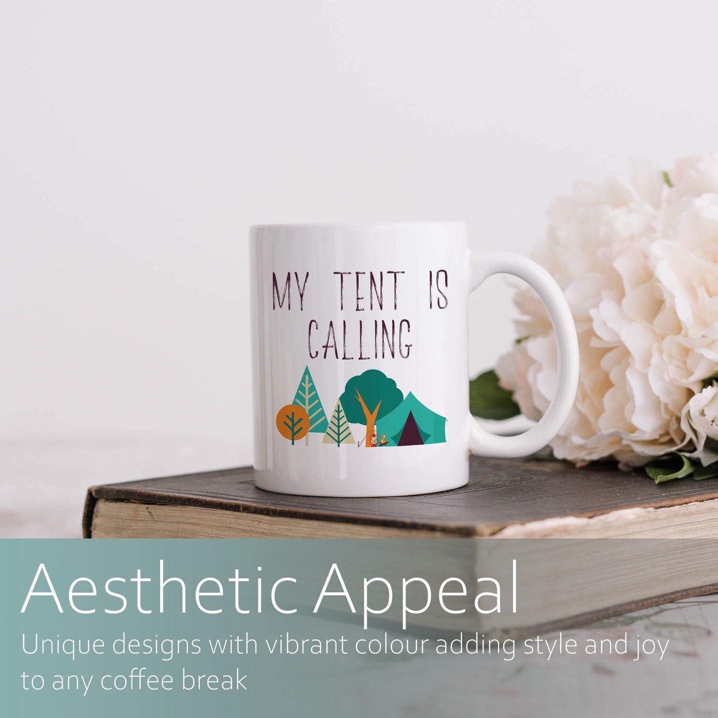 My tent is calling | Ceramic mug-Ceramic mug-Adnil Creations