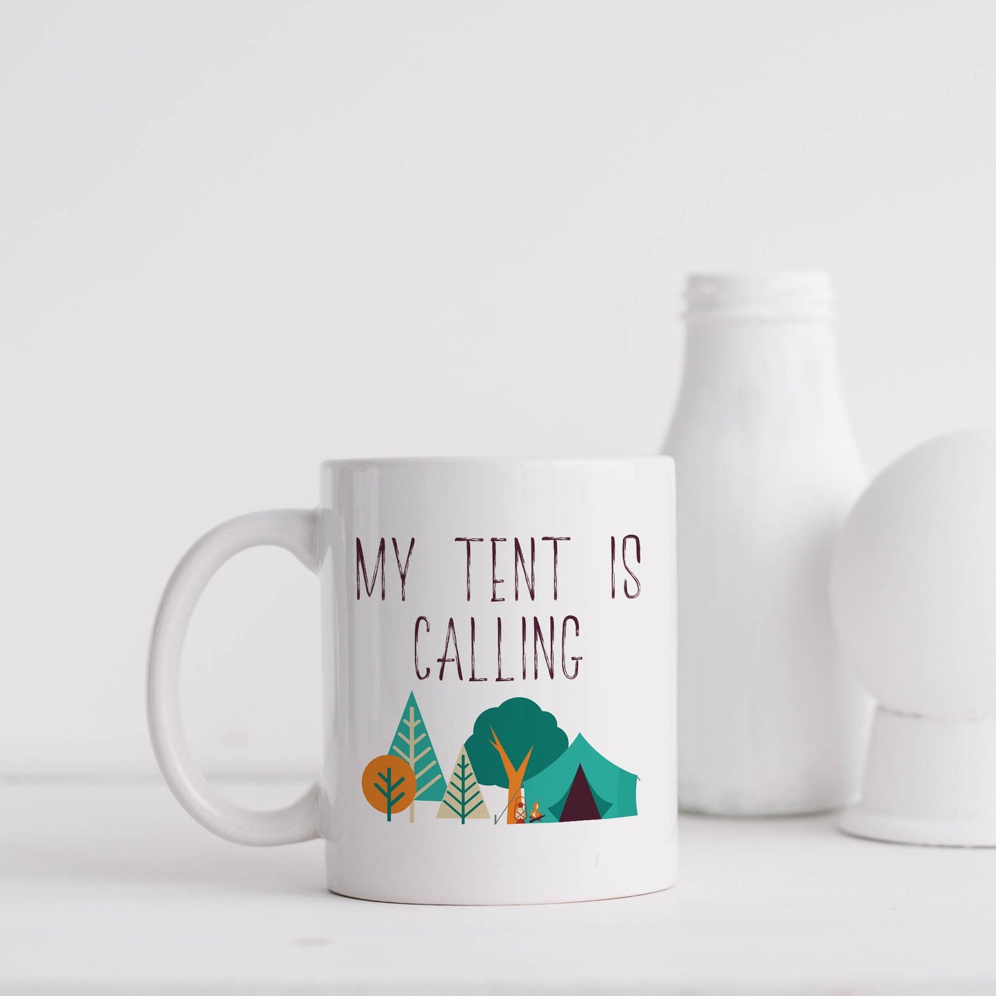 My tent is calling | Ceramic mug-Ceramic mug-Adnil Creations