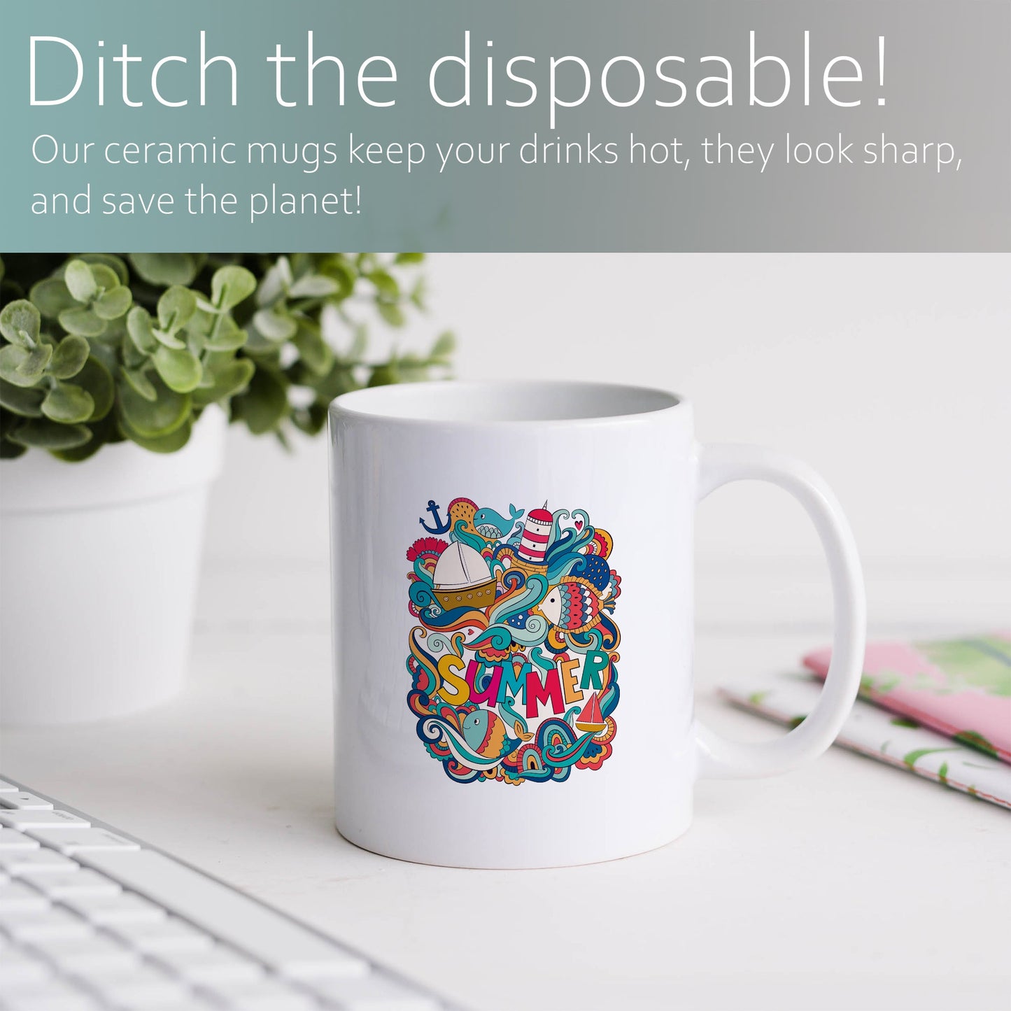 Nautical summer | Ceramic mug-Ceramic mug-Adnil Creations