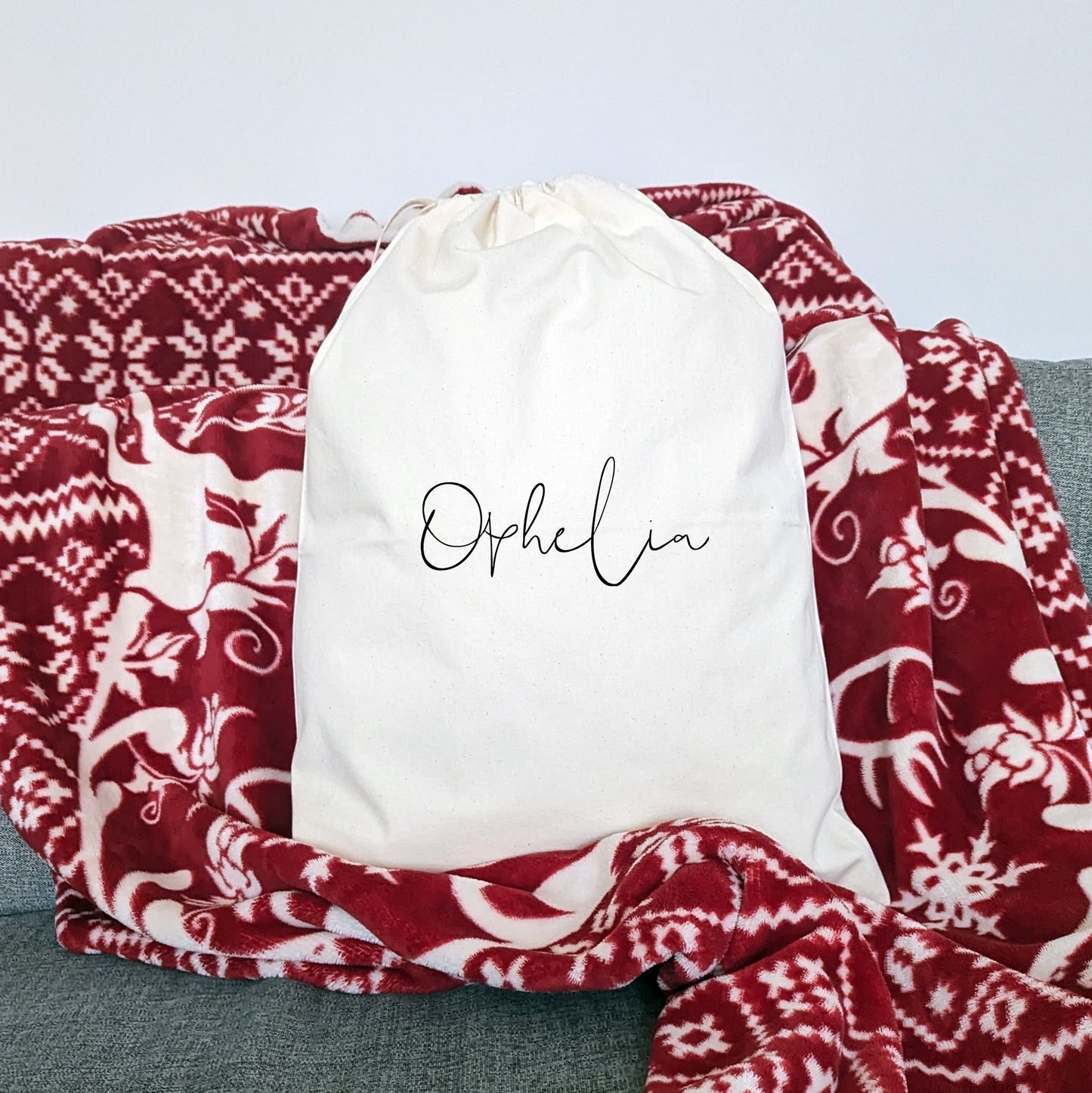 Custom Drawstring Bag with any Name | Christmas Sack