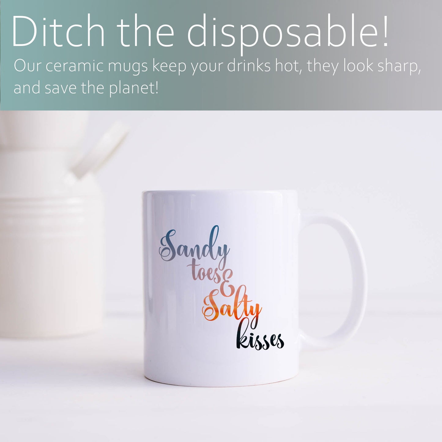 Sandy toes and salty kisses | Ceramic mug-Ceramic mug-Adnil Creations