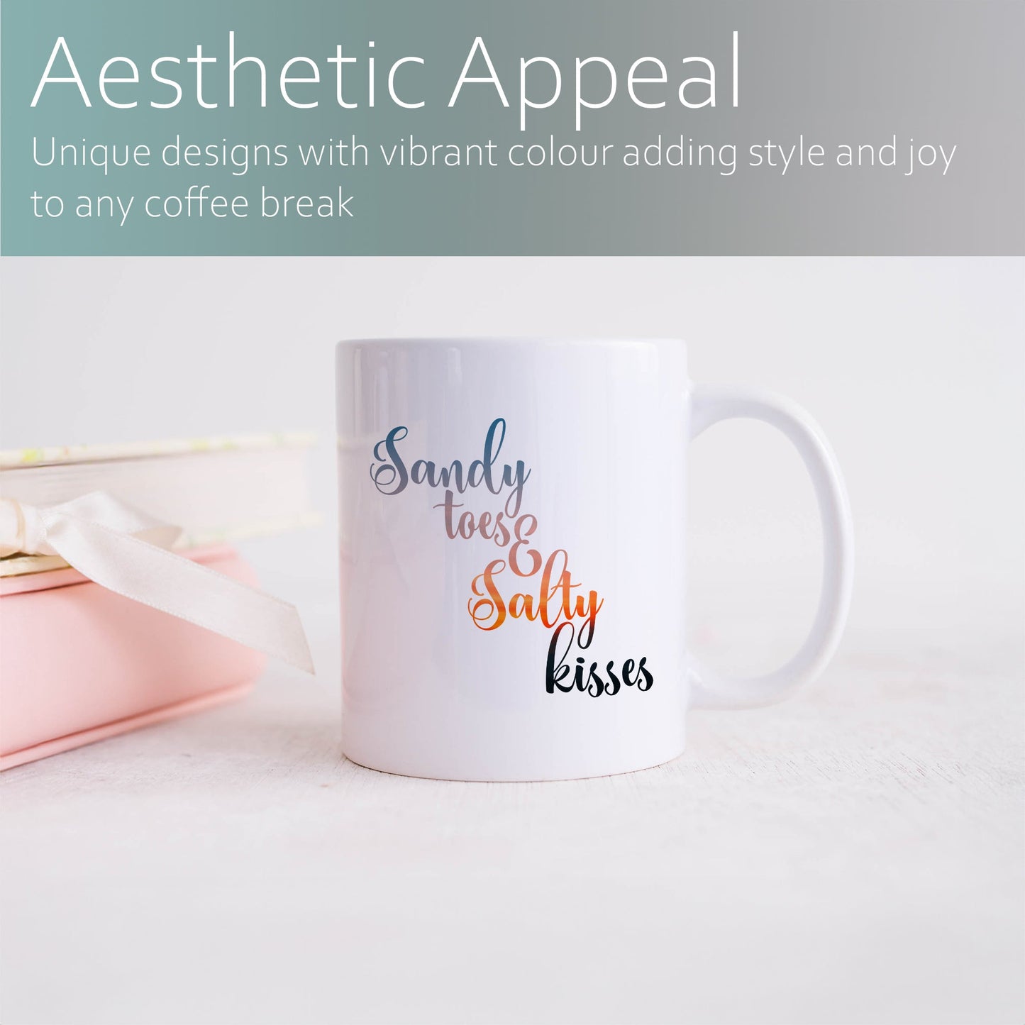 Sandy toes and salty kisses | Ceramic mug-Ceramic mug-Adnil Creations