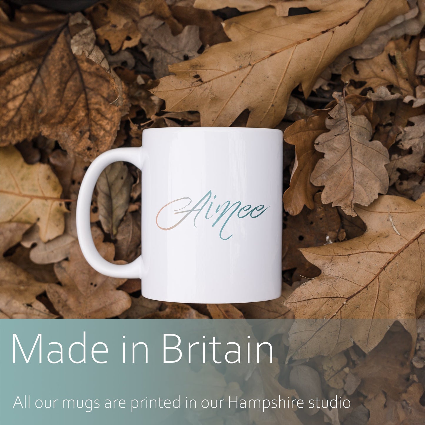 Script ocean ombre personalised name | Ceramic mug-Ceramic mug-Adnil Creations
