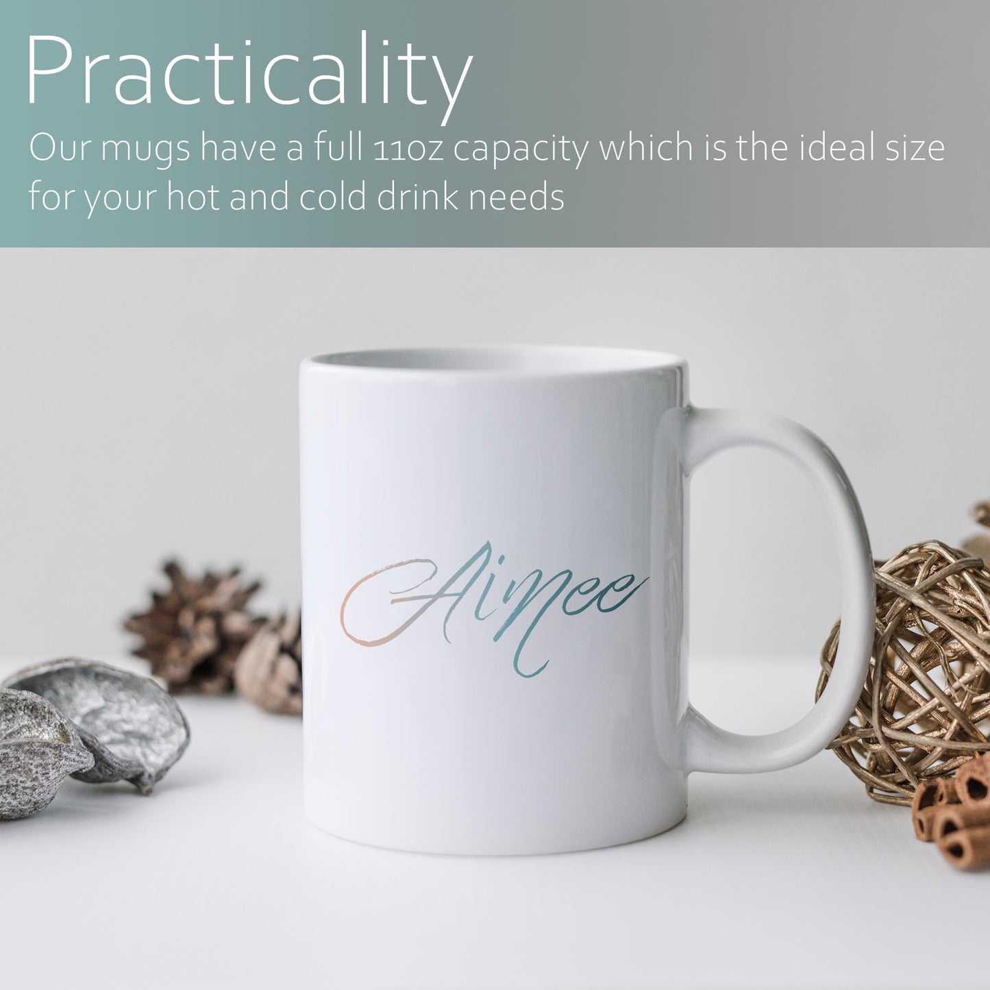Script ocean ombre personalised name | Ceramic mug-Ceramic mug-Adnil Creations