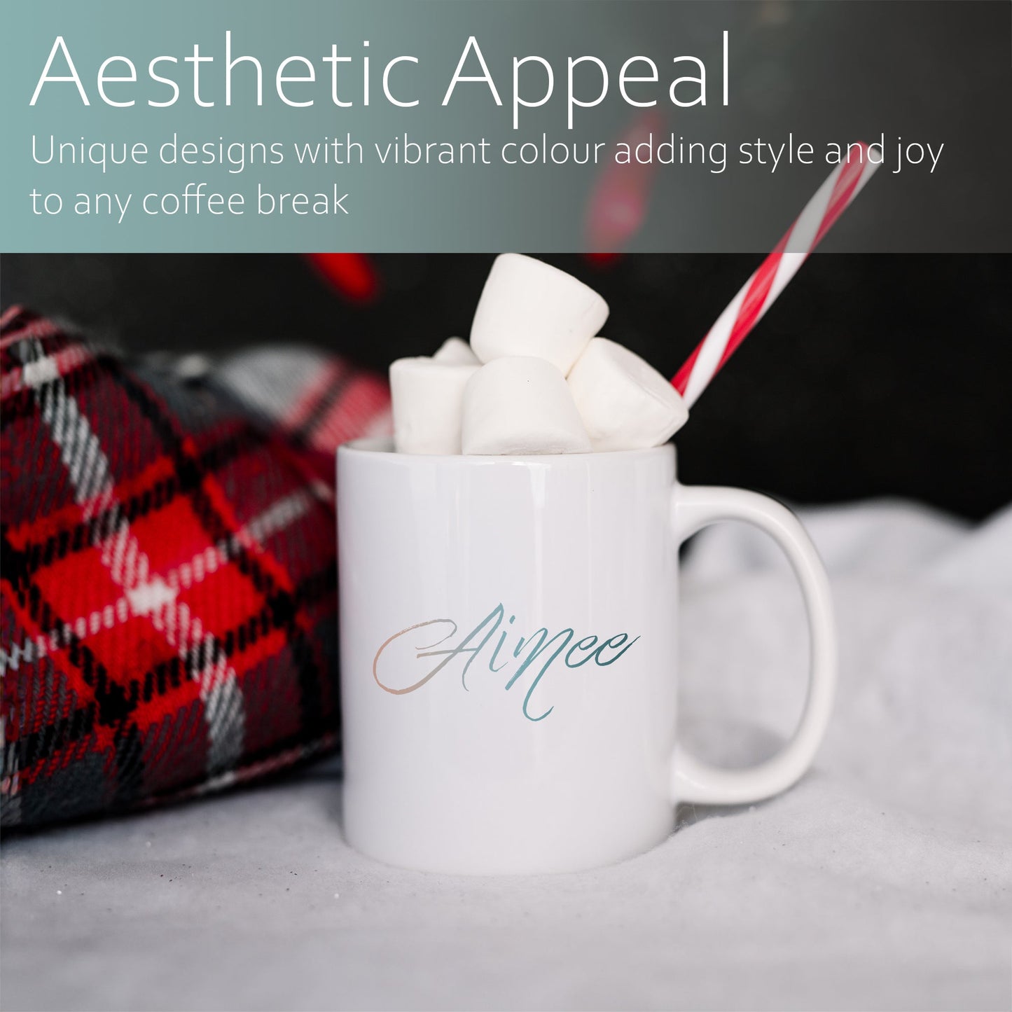 Script ocean ombre personalised name | Ceramic mug-Ceramic mug-Adnil Creations