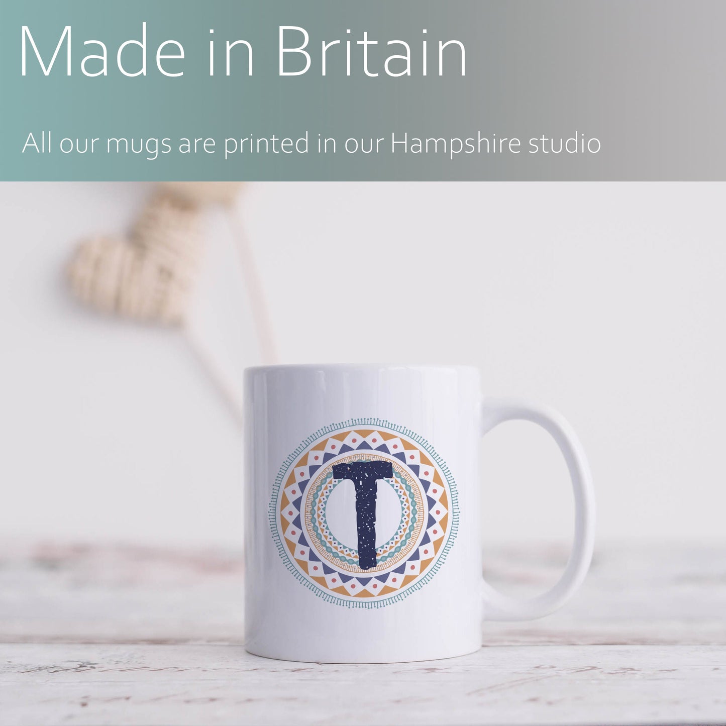 Tribal style personalised initial | Ceramic mug-Ceramic mug-Adnil Creations