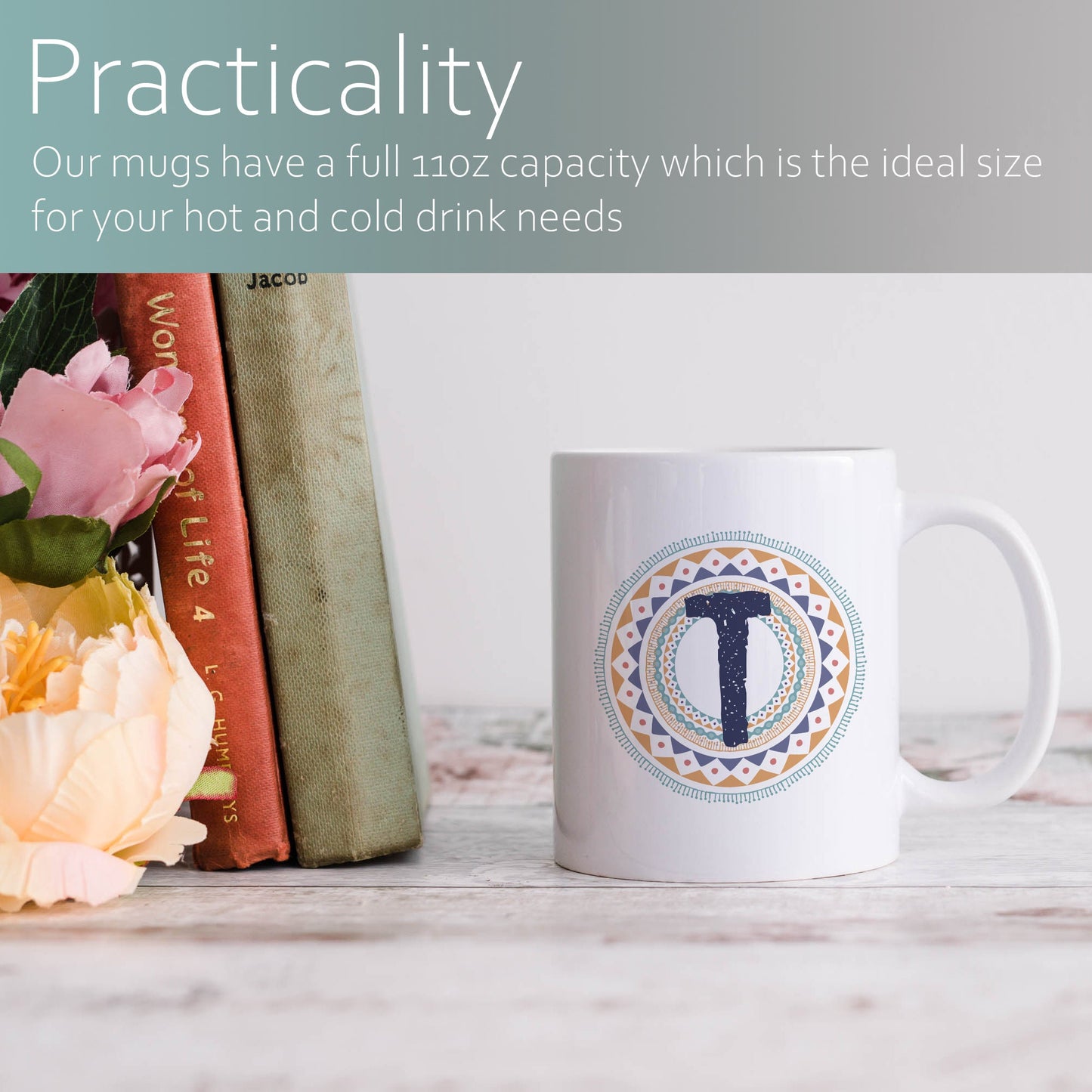Tribal style personalised initial | Ceramic mug-Ceramic mug-Adnil Creations