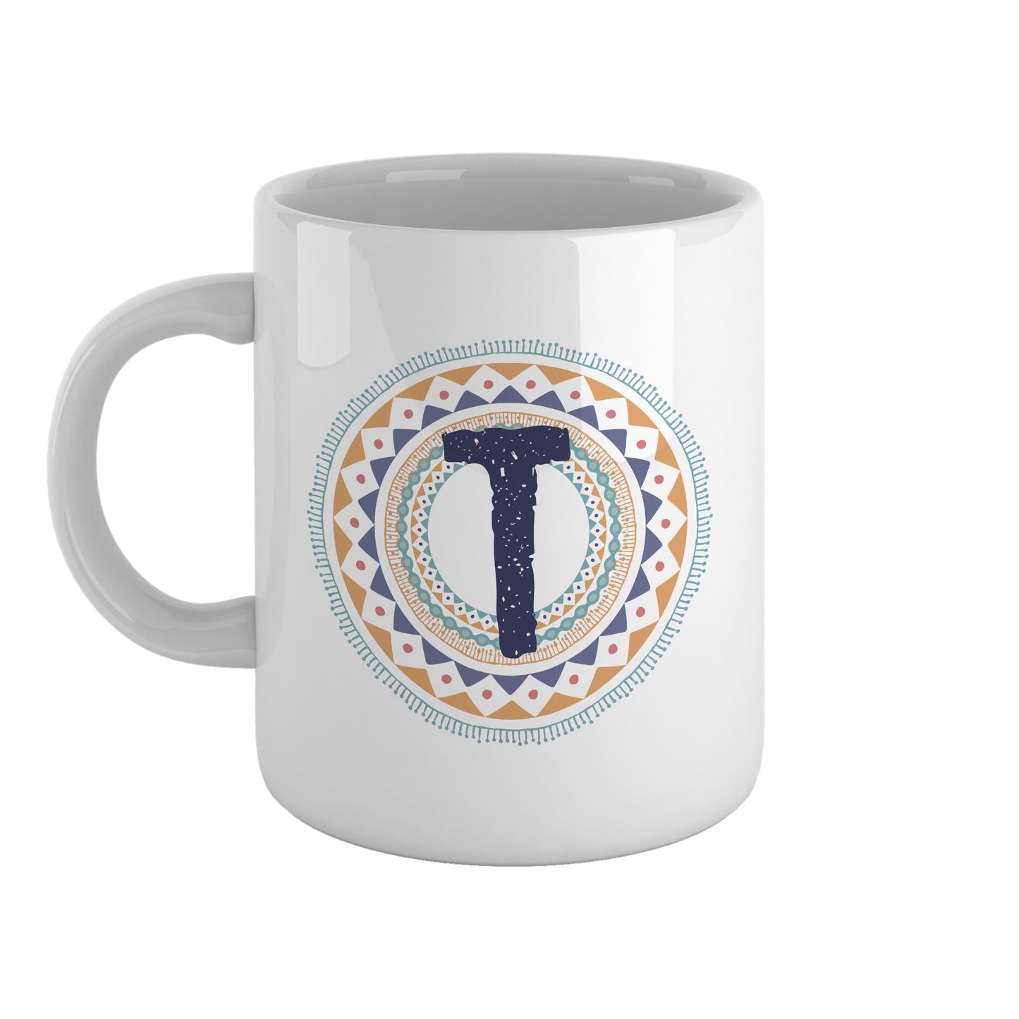 Tribal style personalised initial | Ceramic mug-Ceramic mug-Adnil Creations