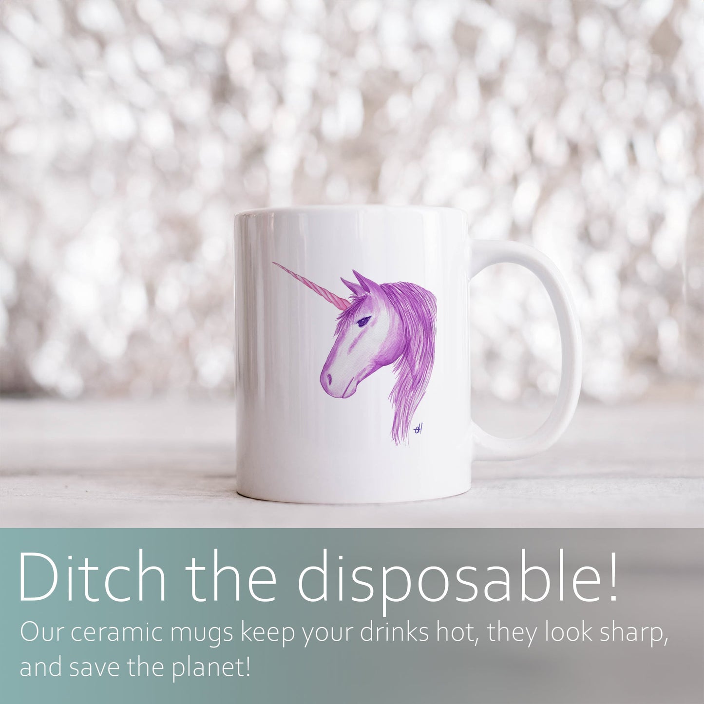 Watercolour unicorn | Ceramic mug-Ceramic mug-Adnil Creations