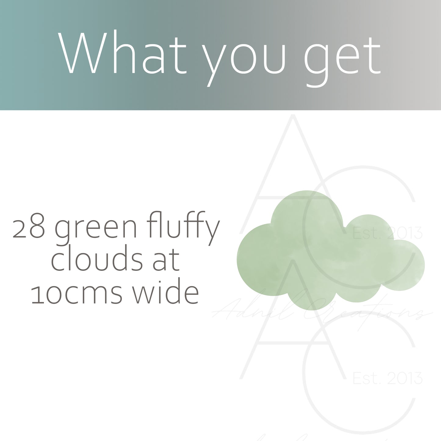 Green clouds | Fabric wall stickers-Fabric wall stickers-Adnil Creations