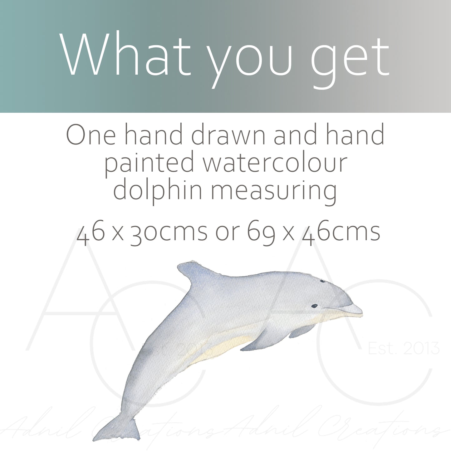 Watercolour Dolphin | Fabric wall stickers-Fabric wall stickers-Adnil Creations