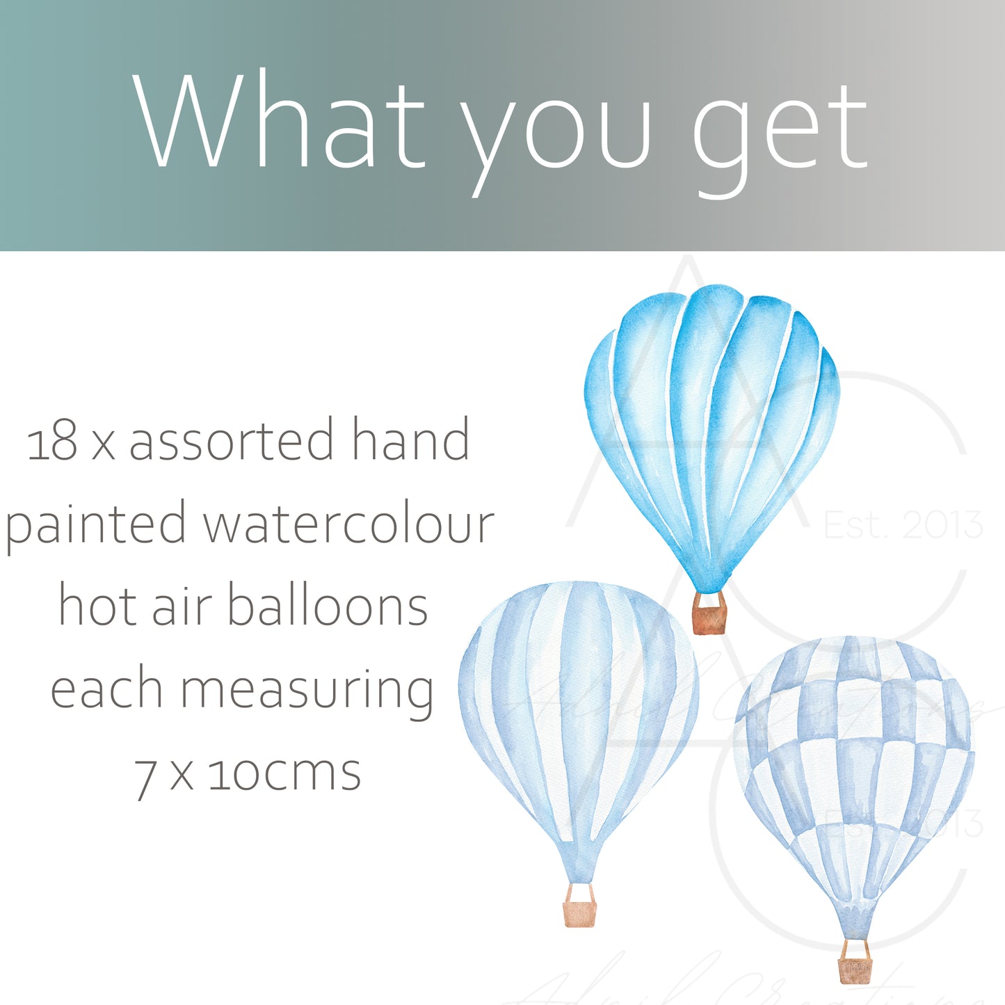 Watercolour hot air balloons | Fabric wall stickers