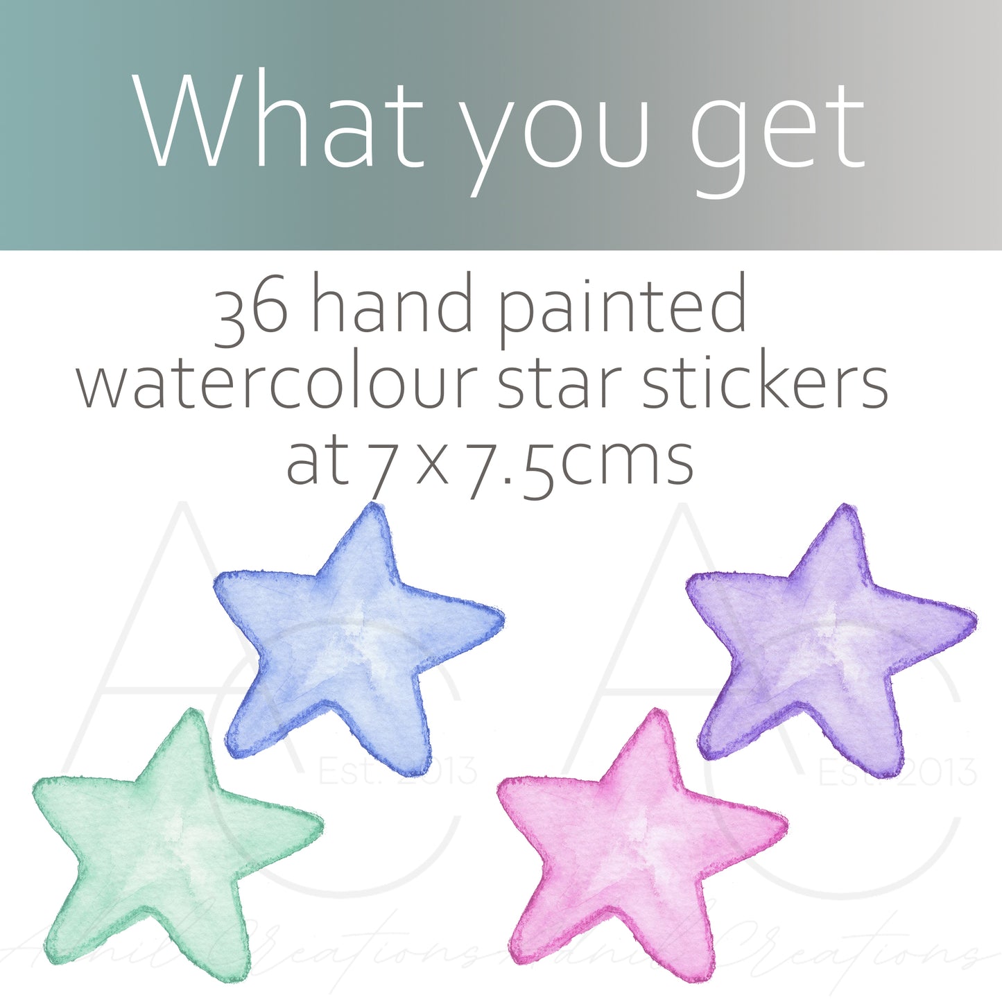 Watercolour stars | Fabric wall stickers-Fabric wall stickers-Adnil Creations