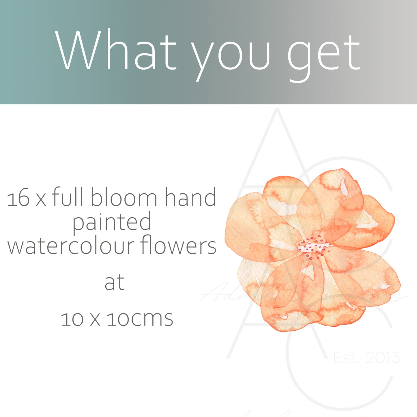 Peach watercolour flowers | Fabric wall stickers