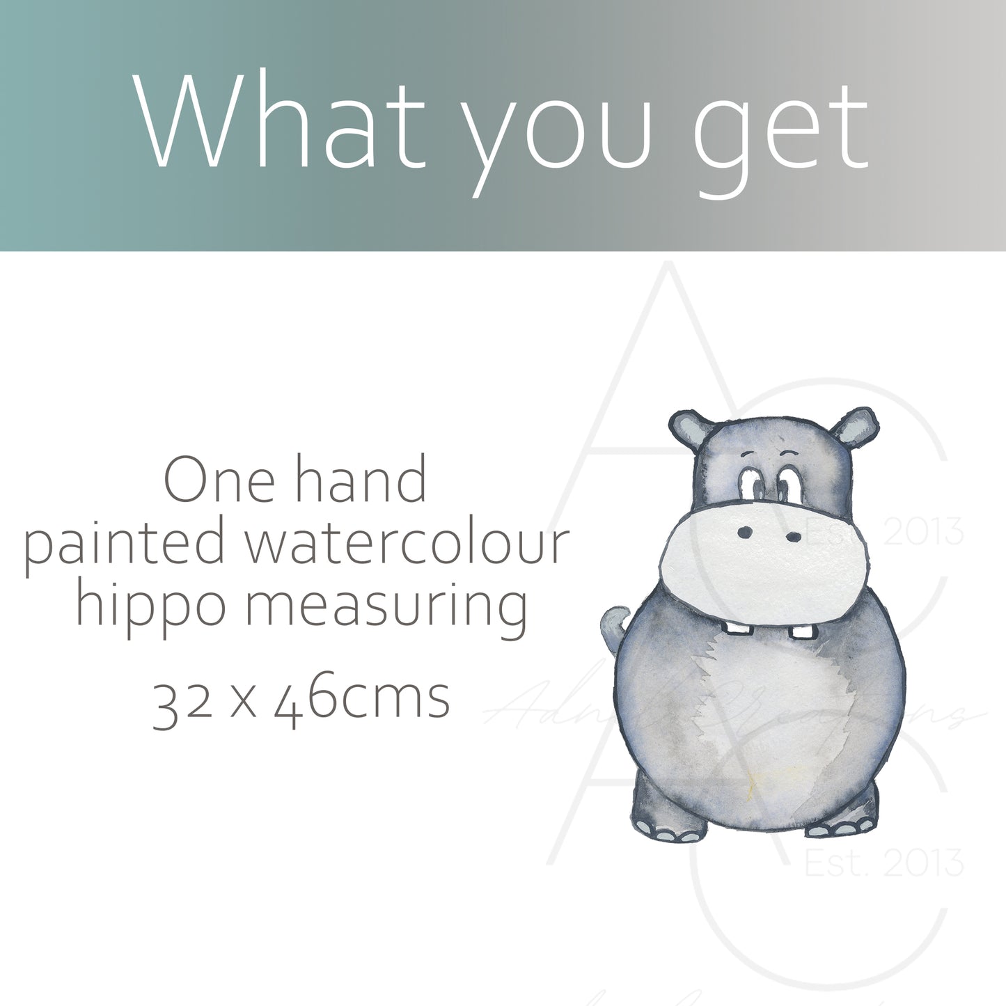 Watercolour hippo | Fabric wall stickers-Fabric wall stickers-Adnil Creations