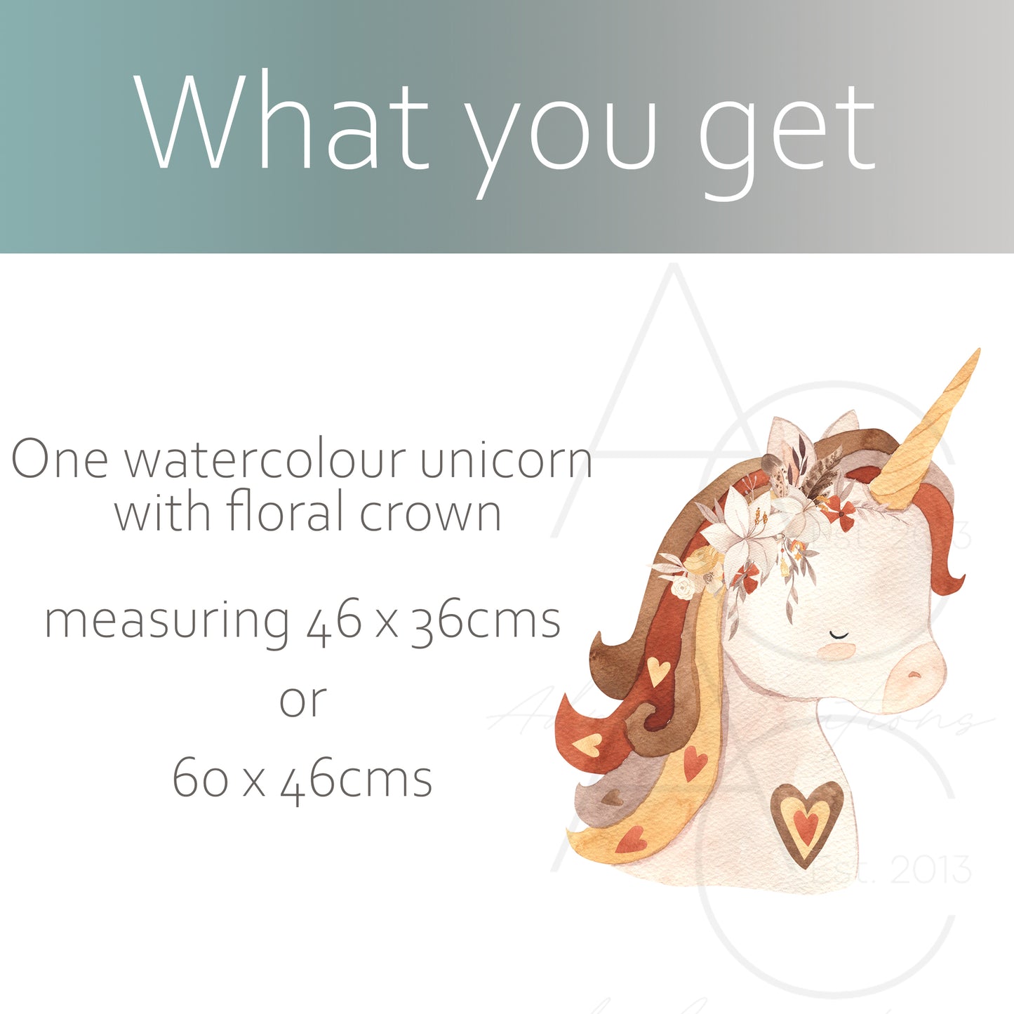 Watercolour Unicorn | Fabric wall stickers