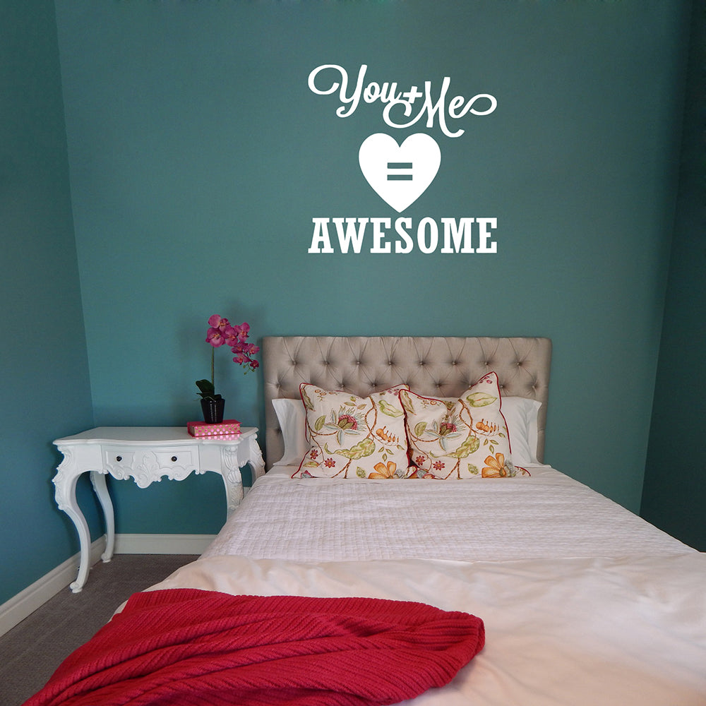 You + me = awesome | Wall quote - Adnil Creations